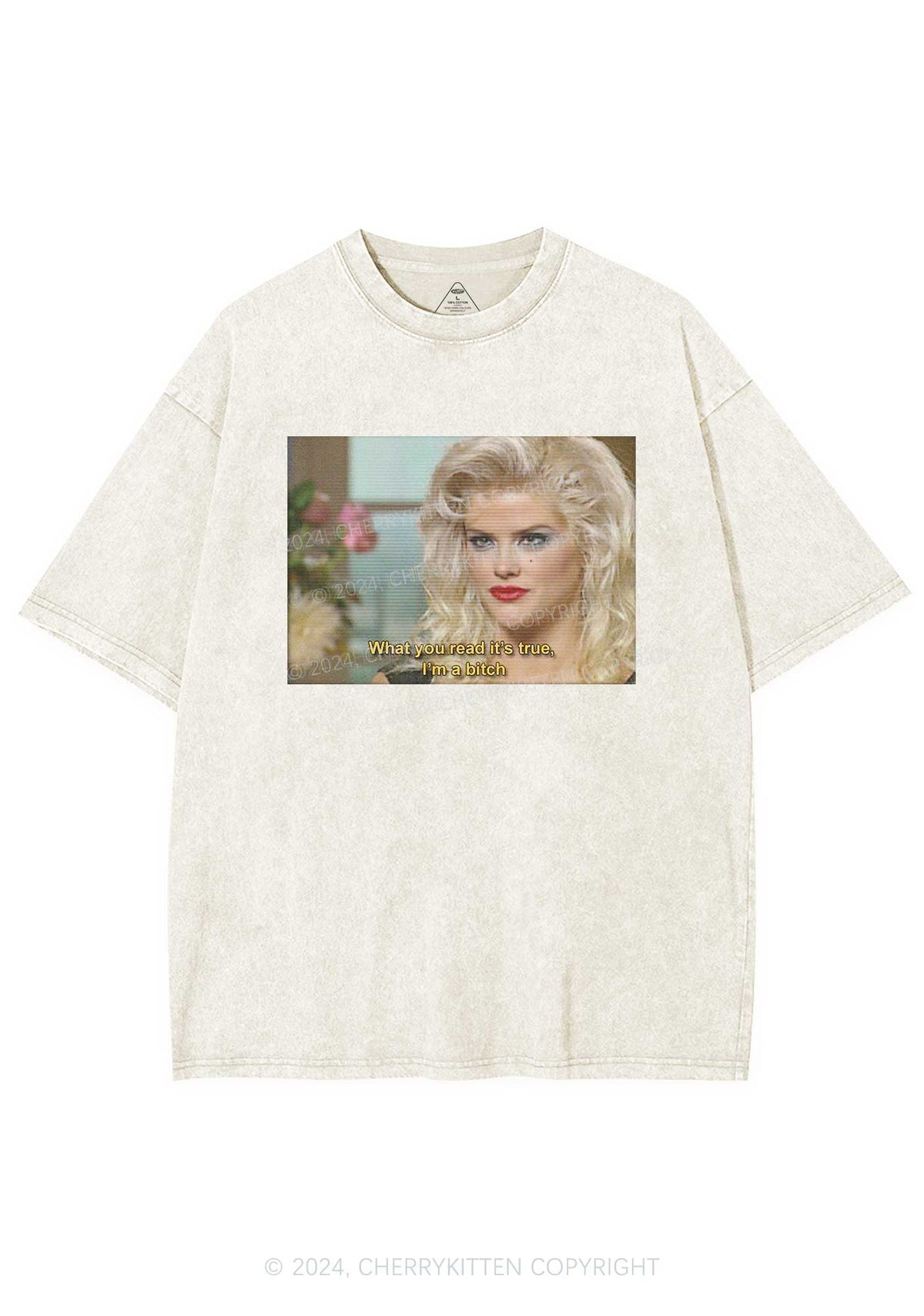 I'm A Bxxch Y2K Washed Tee Cherrykitten