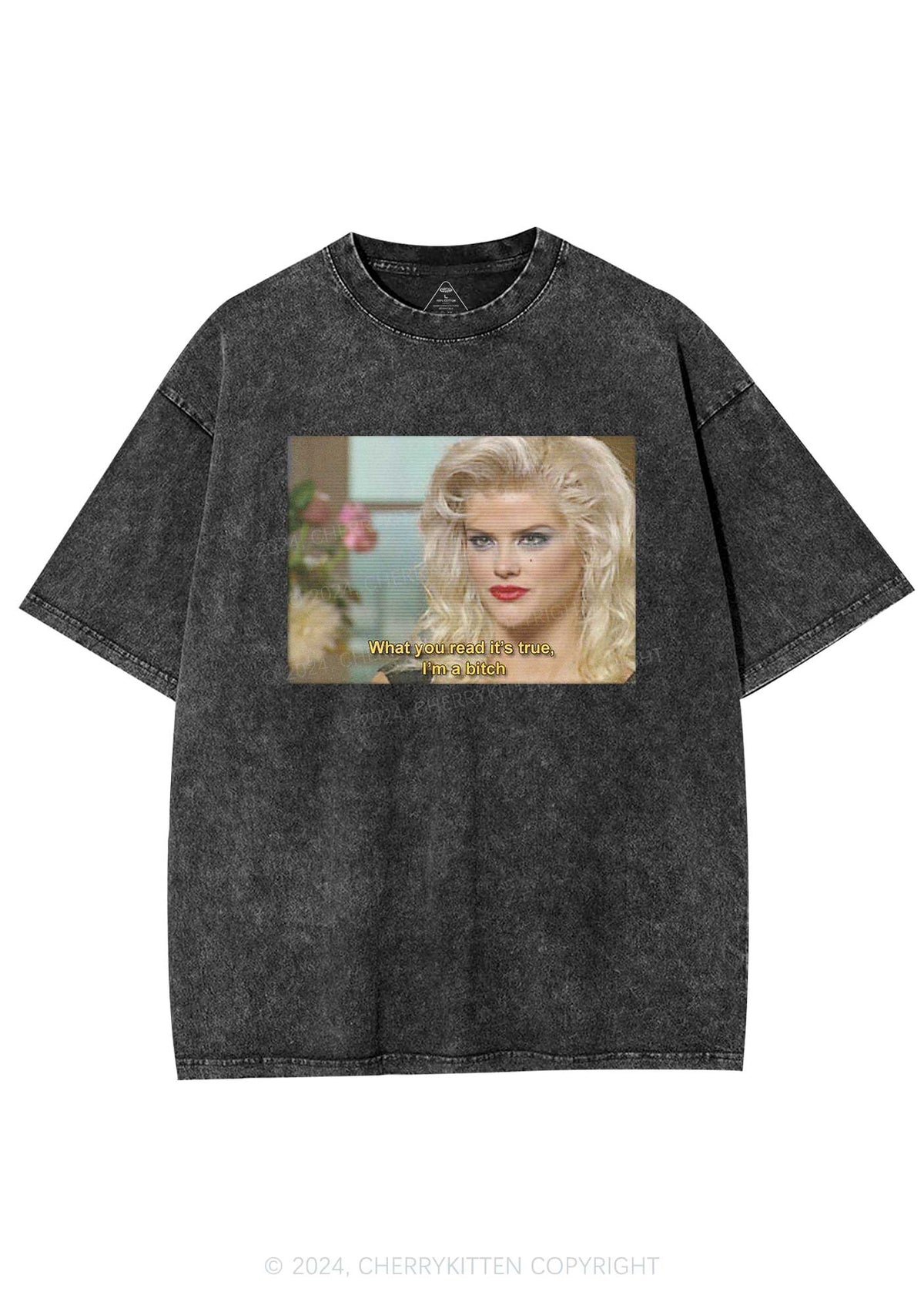 I'm A Bxxch Y2K Washed Tee Cherrykitten
