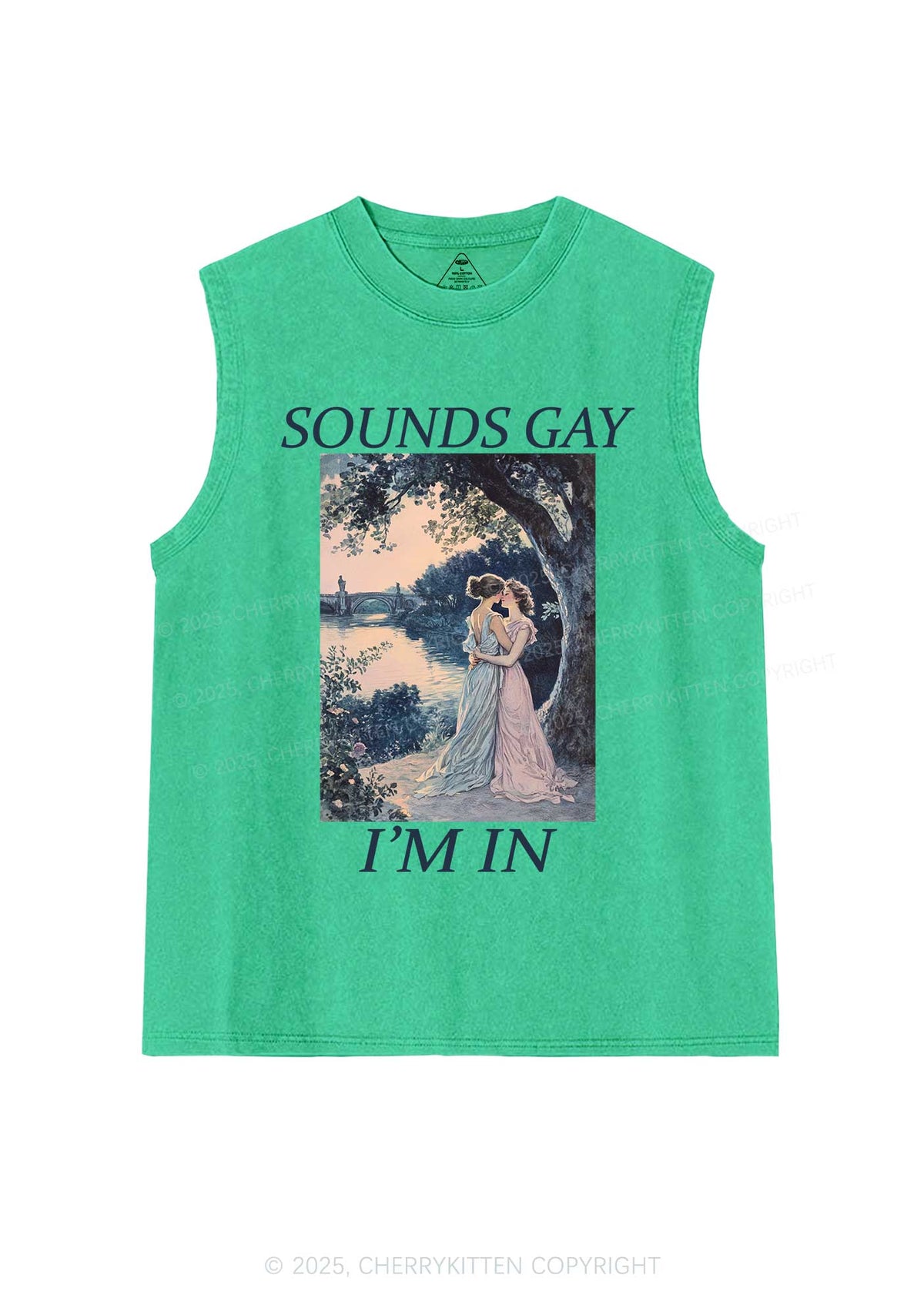 Sounds Gay Im In Pride Y2K Washed Muscle Tank Cherrykitten