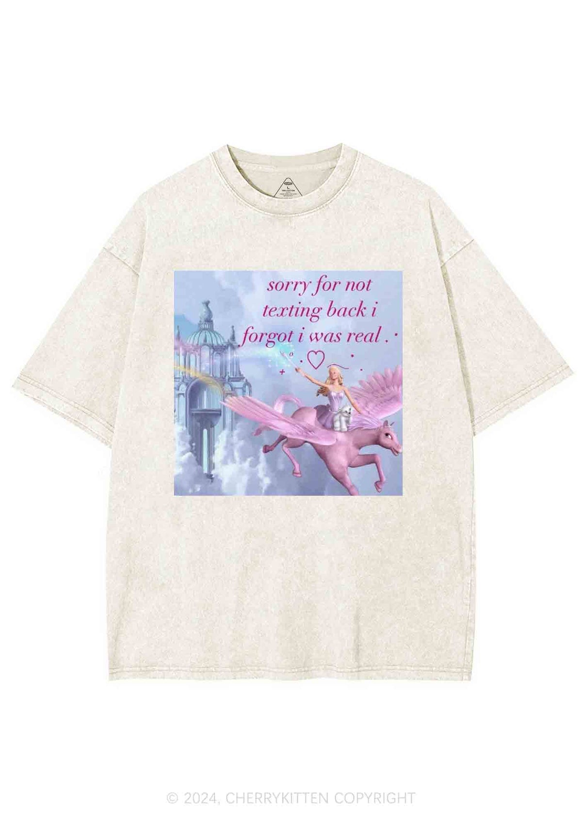 Sorry For Not Texting Back Y2K Washed Tee Cherrykitten