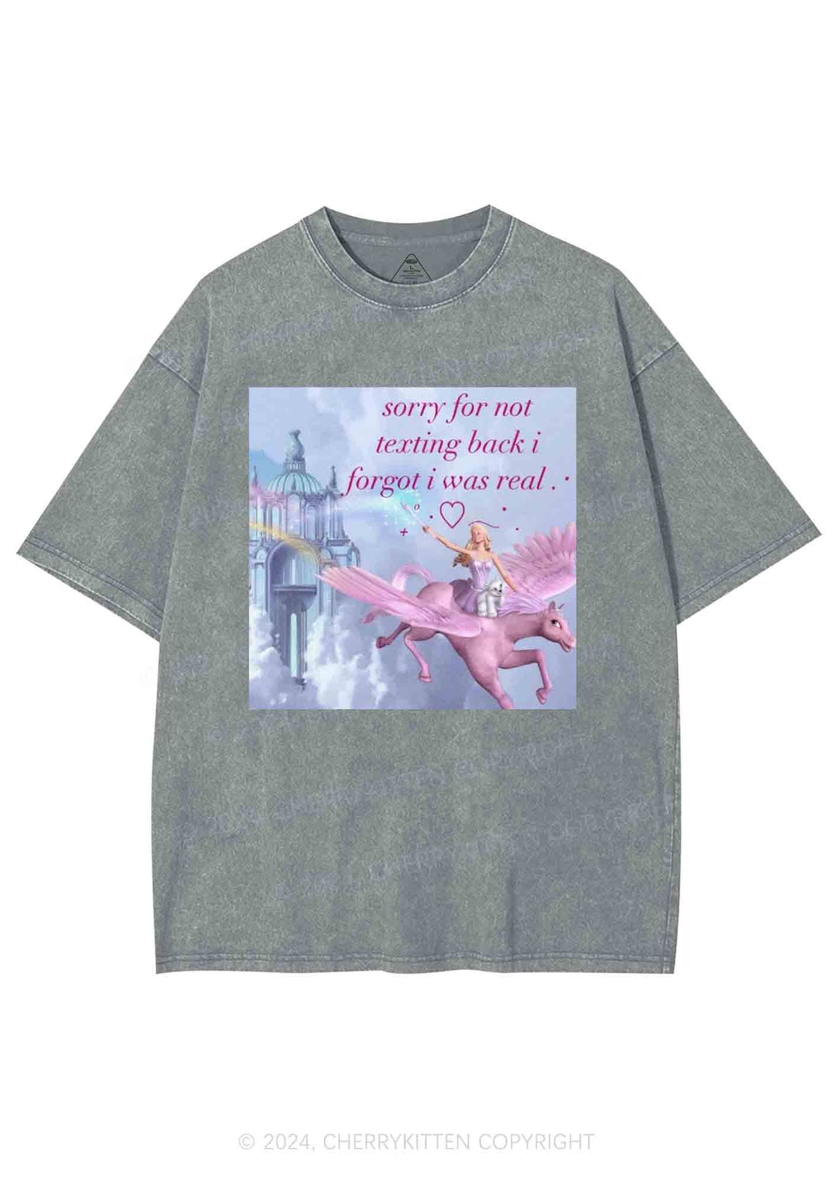 Sorry For Not Texting Back Y2K Washed Tee Cherrykitten