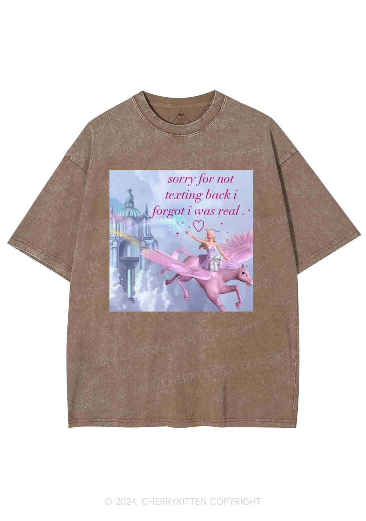 Sorry For Not Texting Back Y2K Washed Tee Cherrykitten