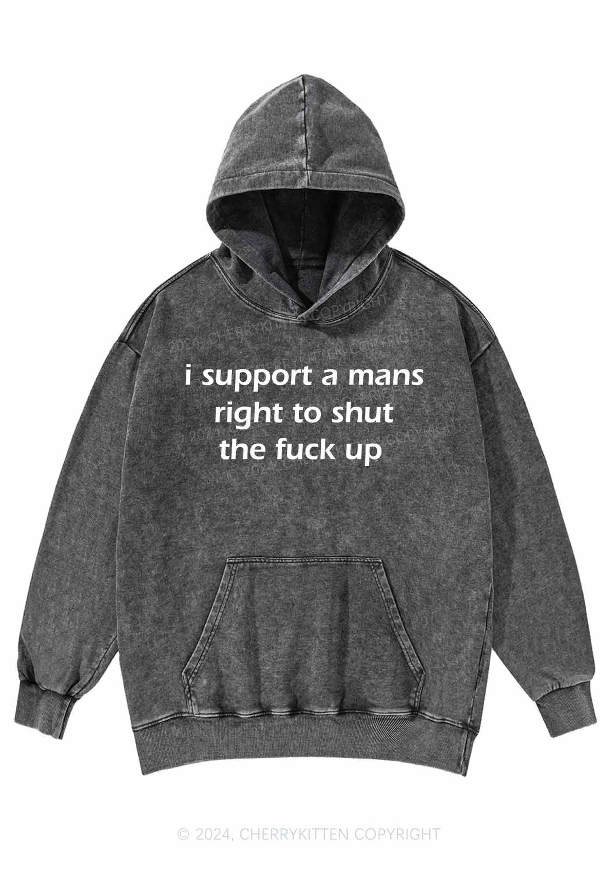I Support A Mans Right Y2K Washed Hoodie Cherrykitten