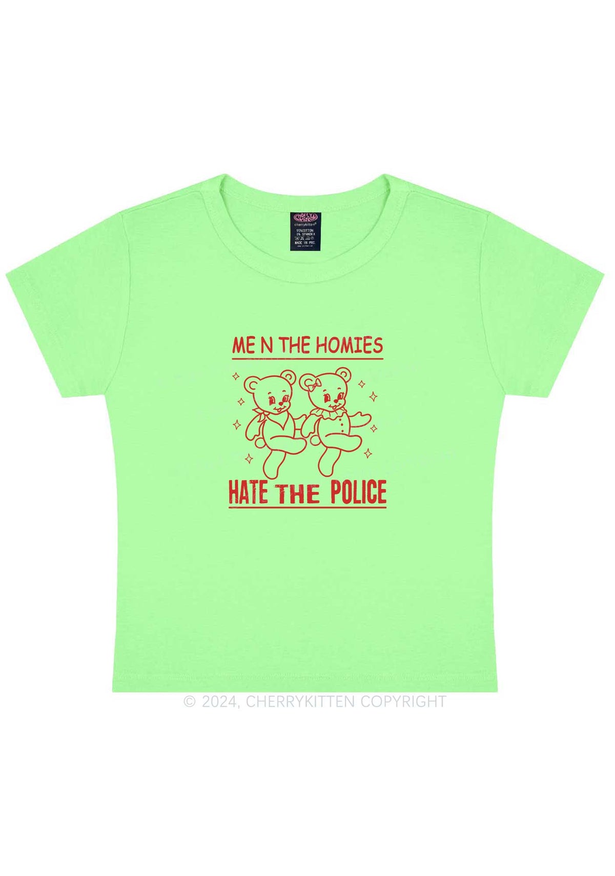 Hate The Police Y2K Baby Tee Cherrykitten