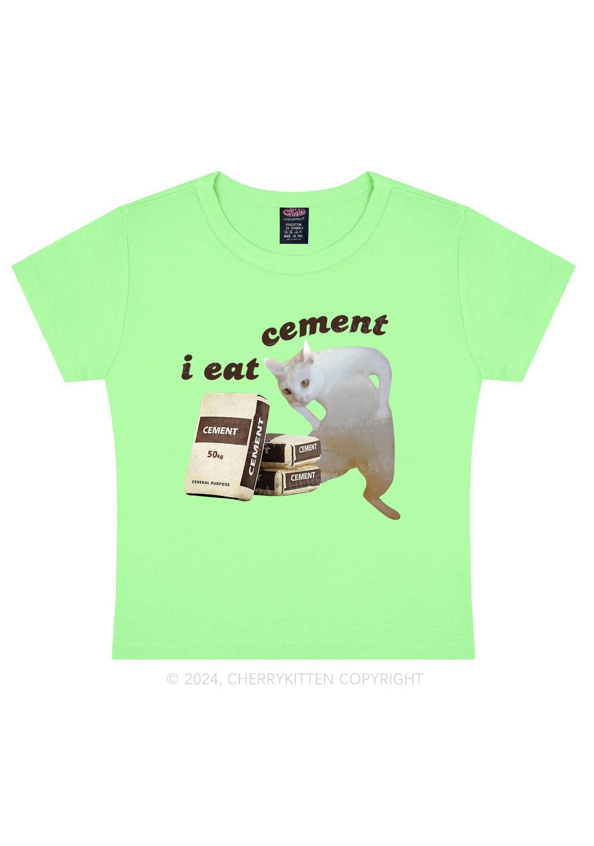 I Eat Cement Y2K Baby Tee Cherrykitten
