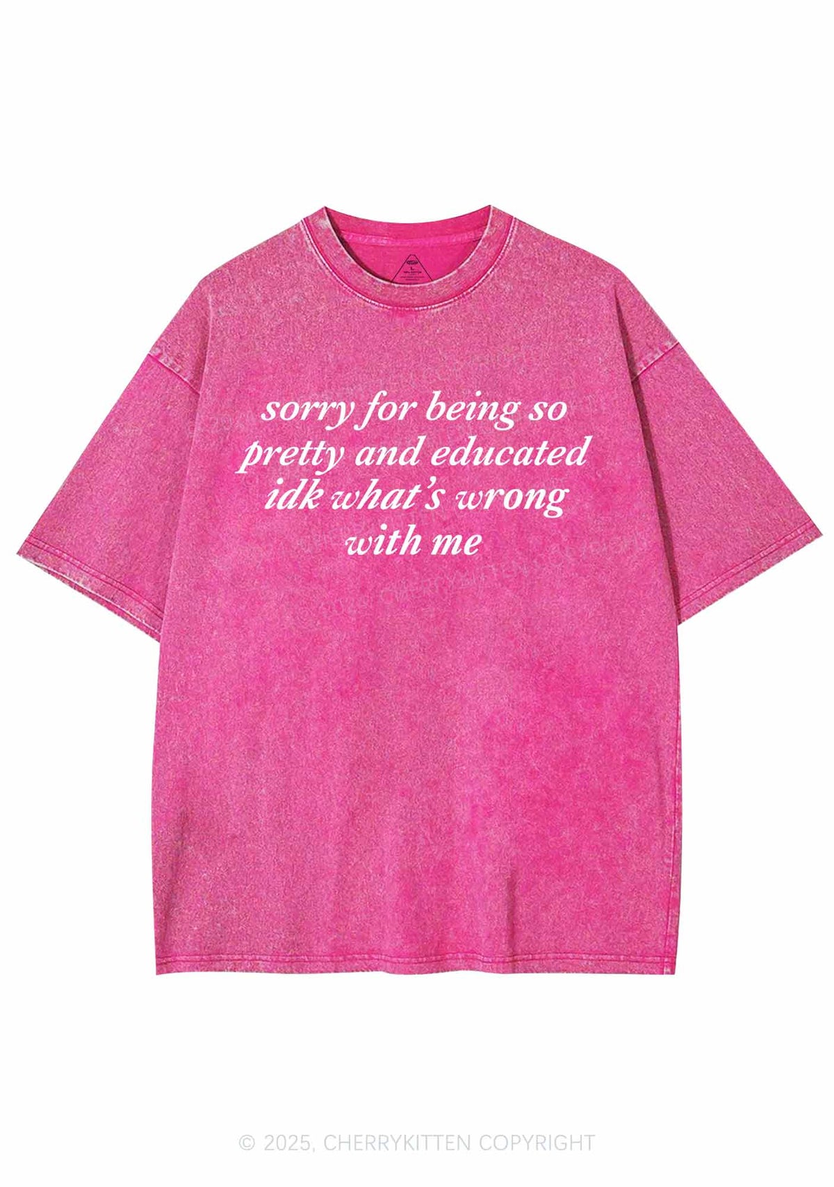 Sorry For Being So Pretty Y2K Shirts Washed Tee Cherrykitten