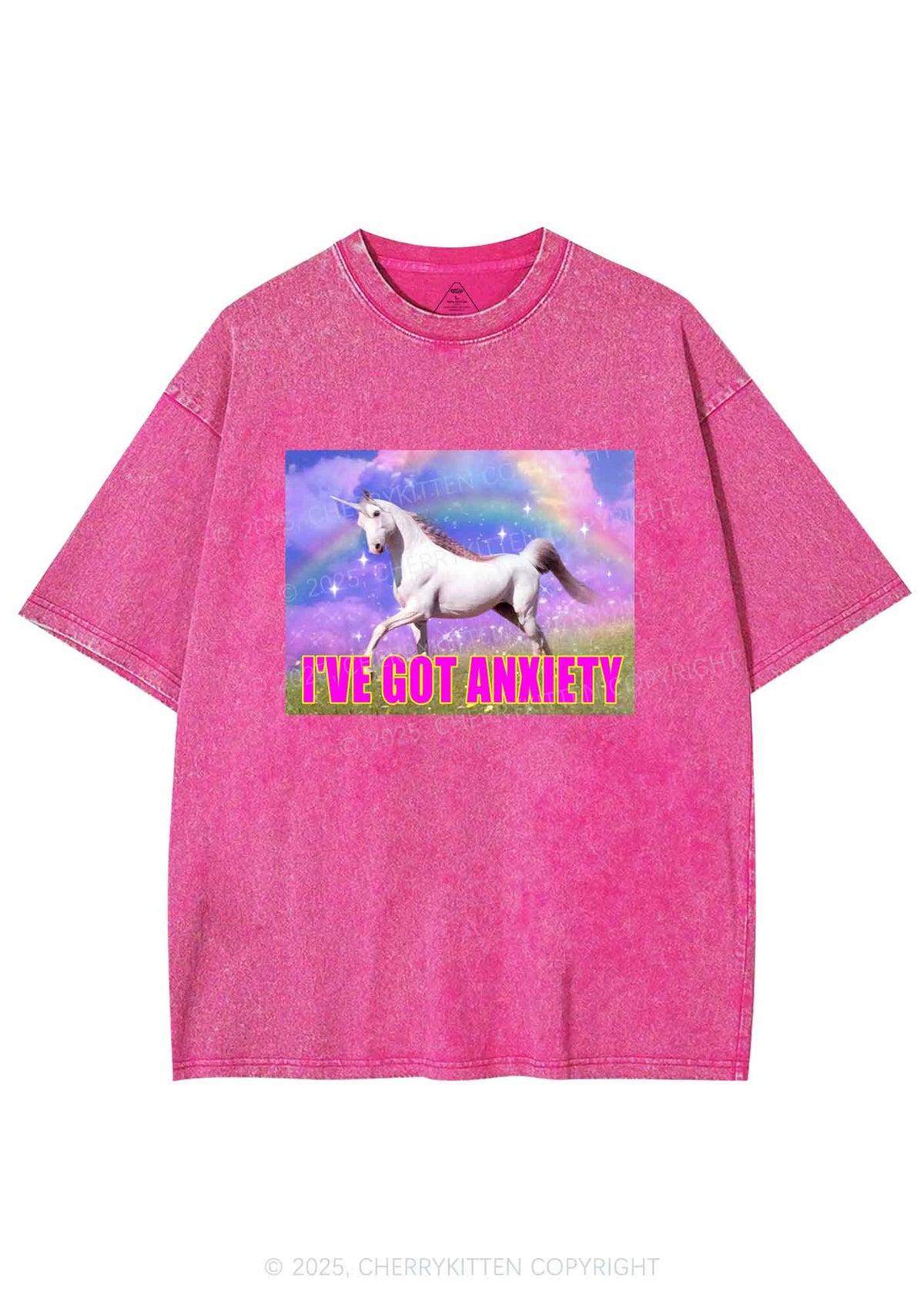 I've Got Anxiety Y2K Shirts Washed Tee Cherrykitten