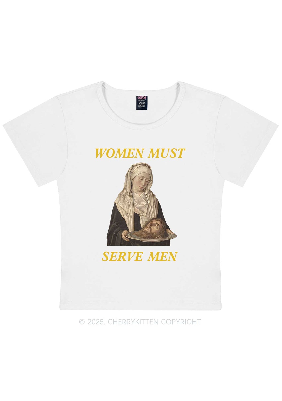 Women Must Serve Men Y2K Baby Tee Cherrykitten