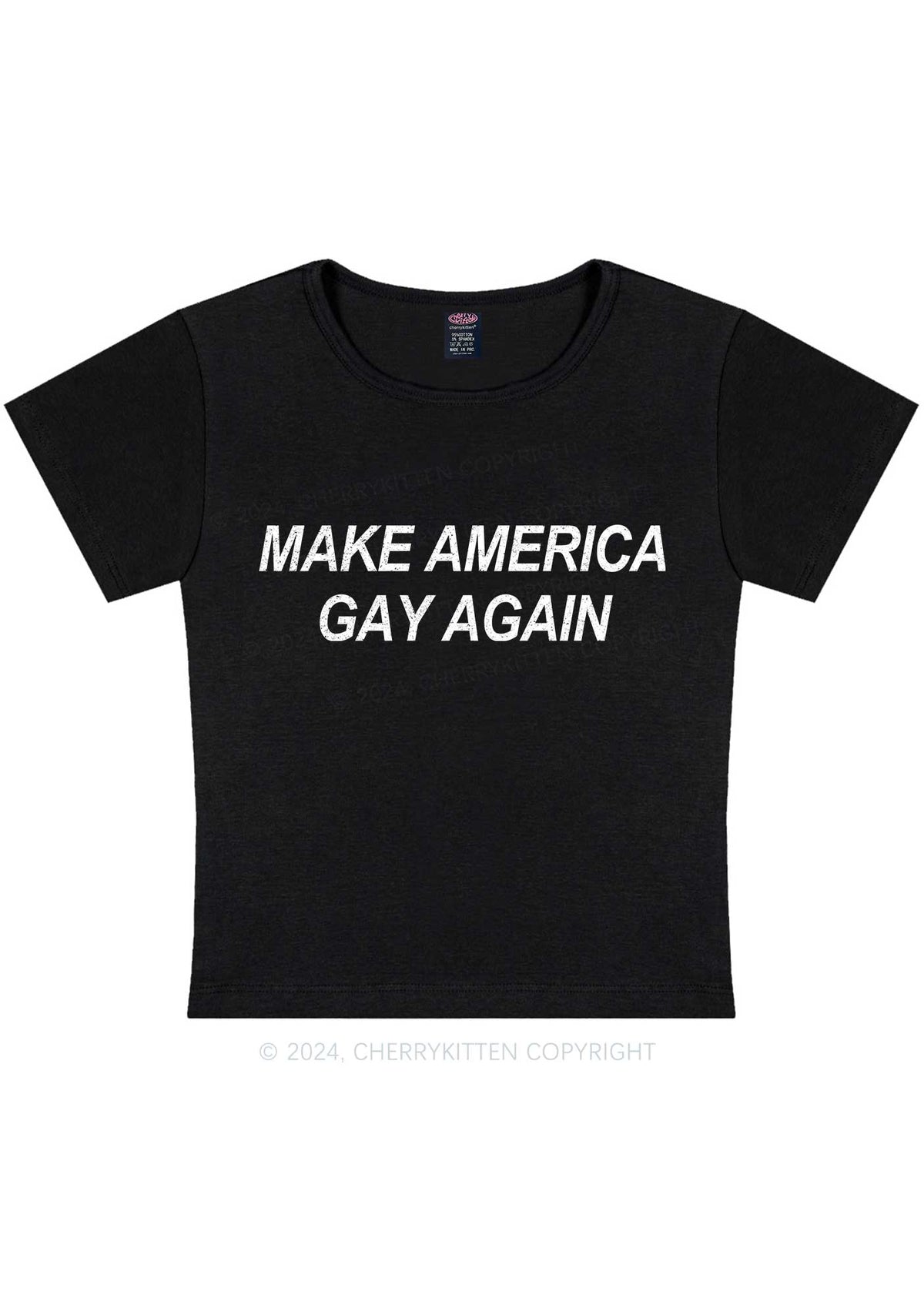 Make America Gay Again Y2K Baby Tee Cherrykitten