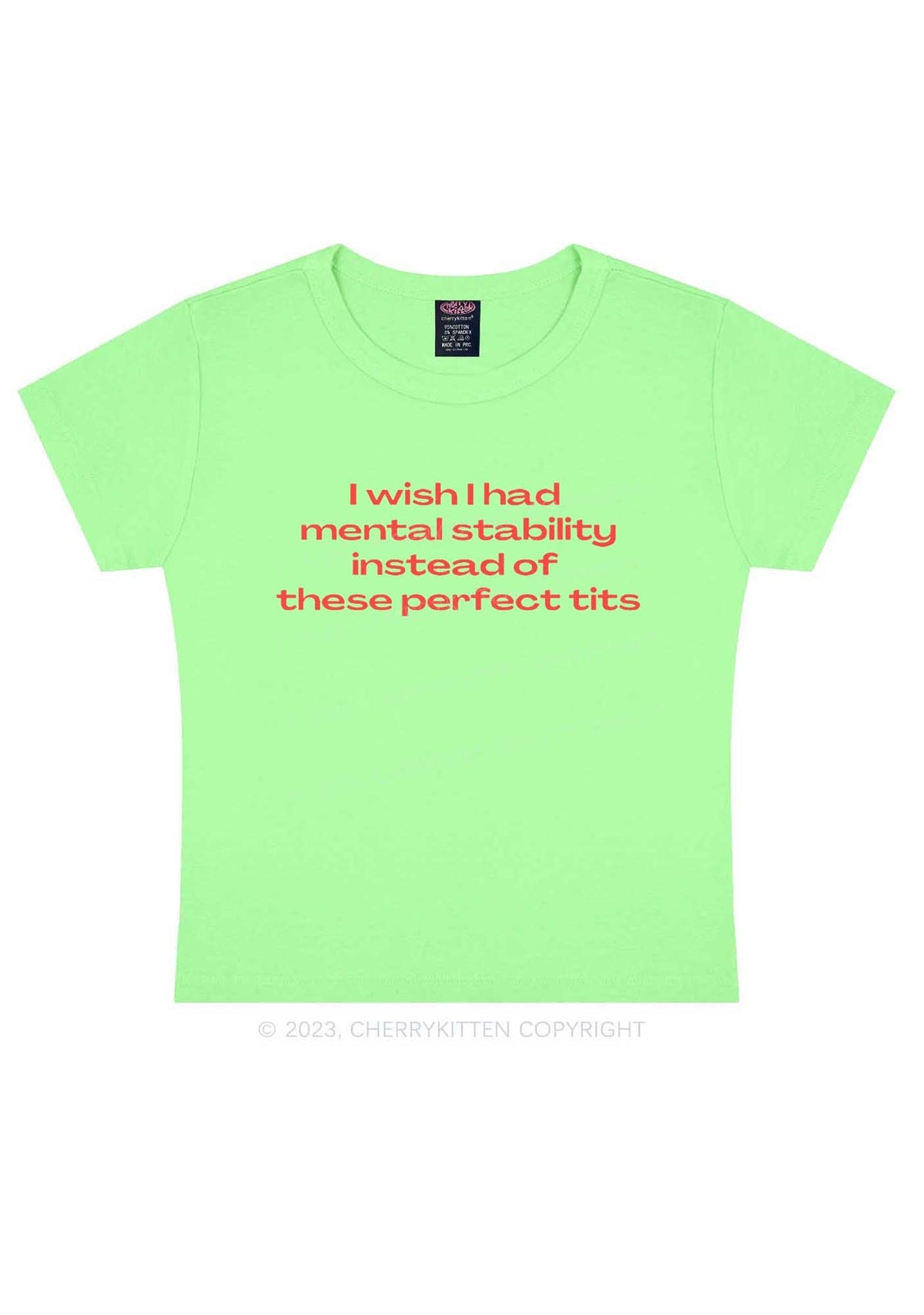 Mental Stability Y2K Baby Tee Cherrykitten