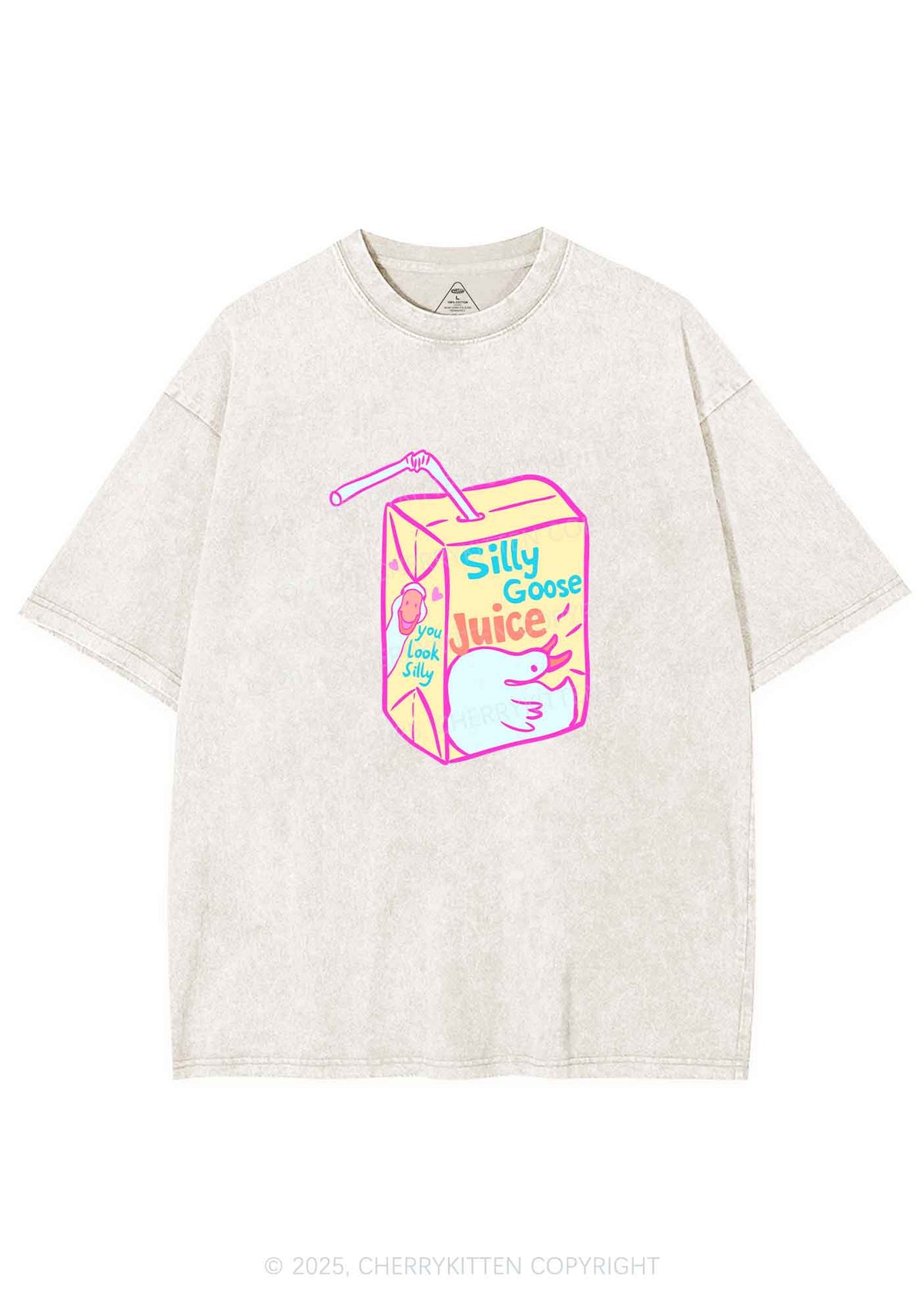 Look Silly Goose Juice Y2K Shirts Washed Tee Cherrykitten