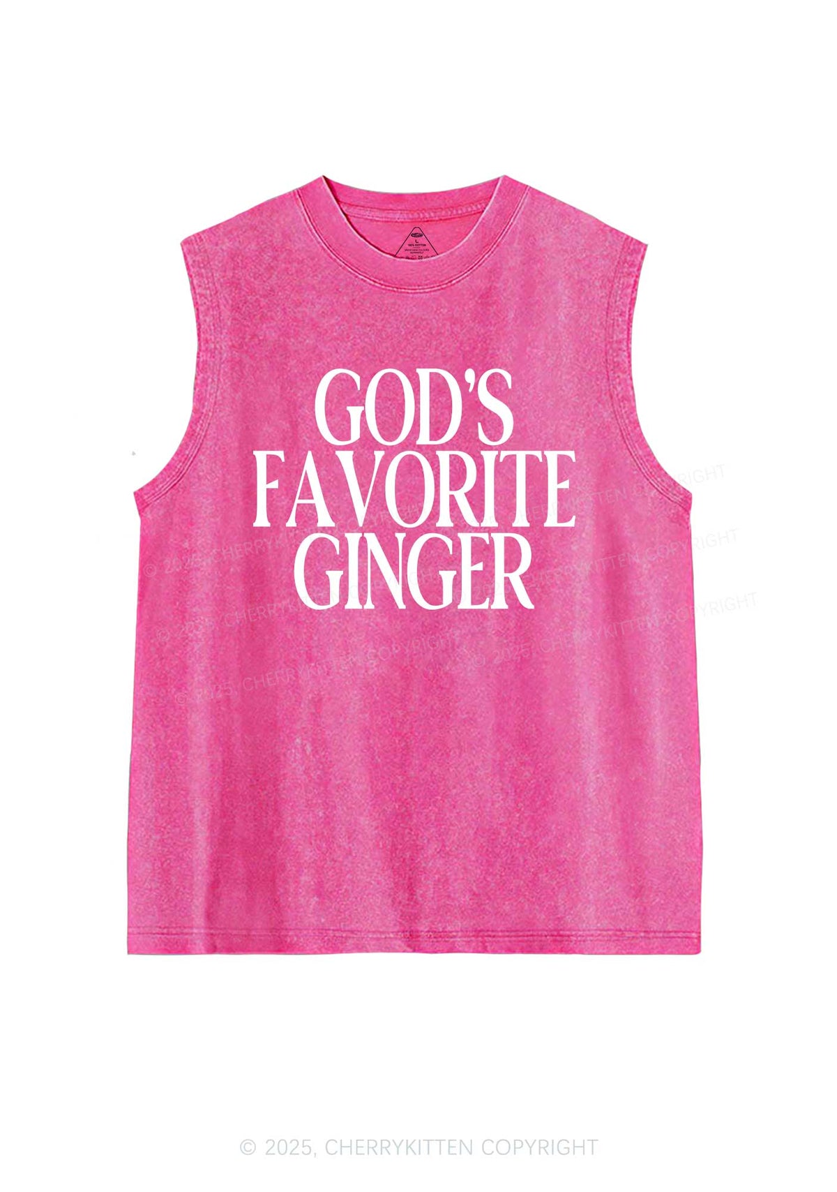 Gods Favorite Ginger Y2K Washed Muscle Tank Cherrykitten