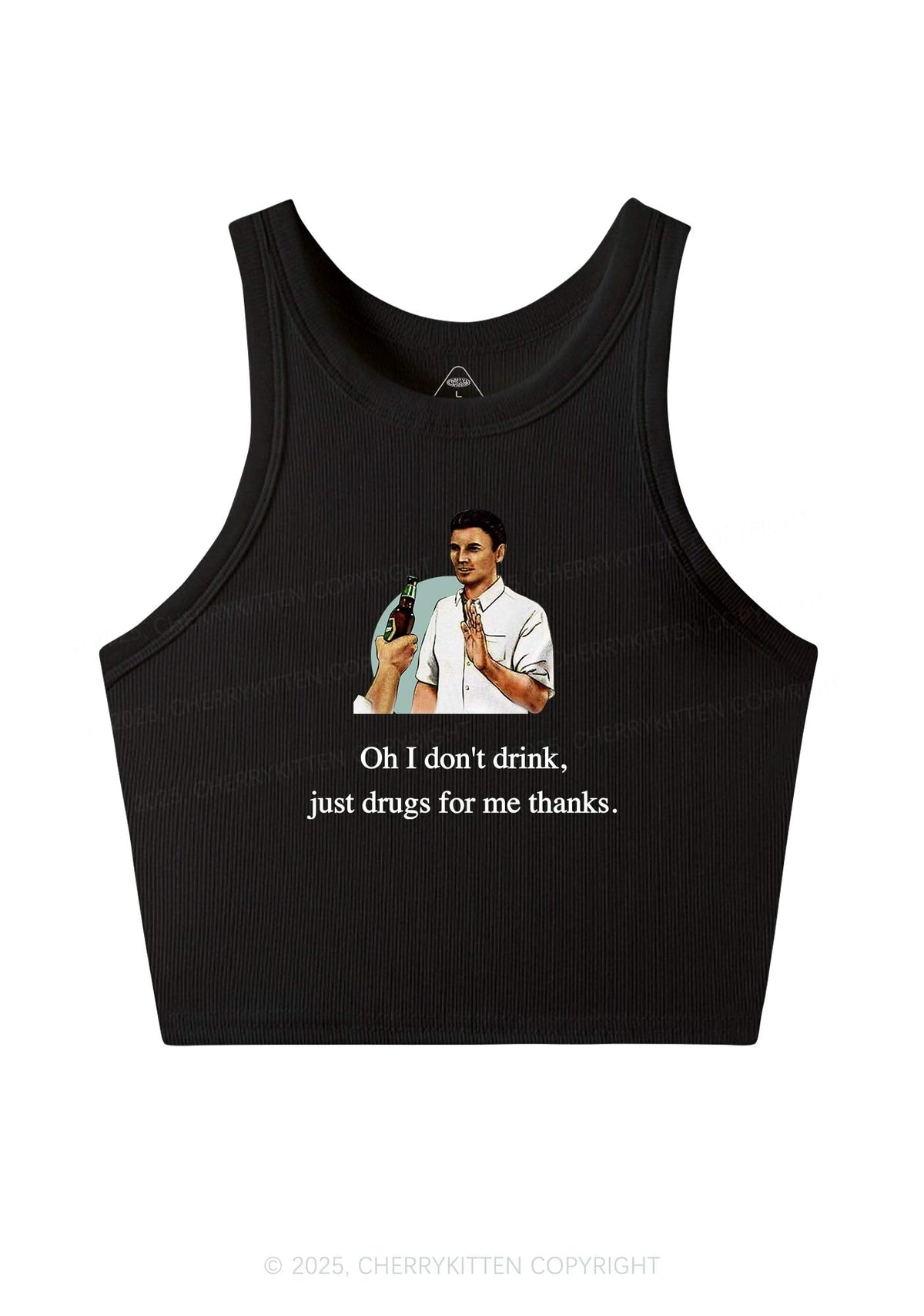 Oh I Dont Drink Y2K Crop Tank Top Cherrykitten