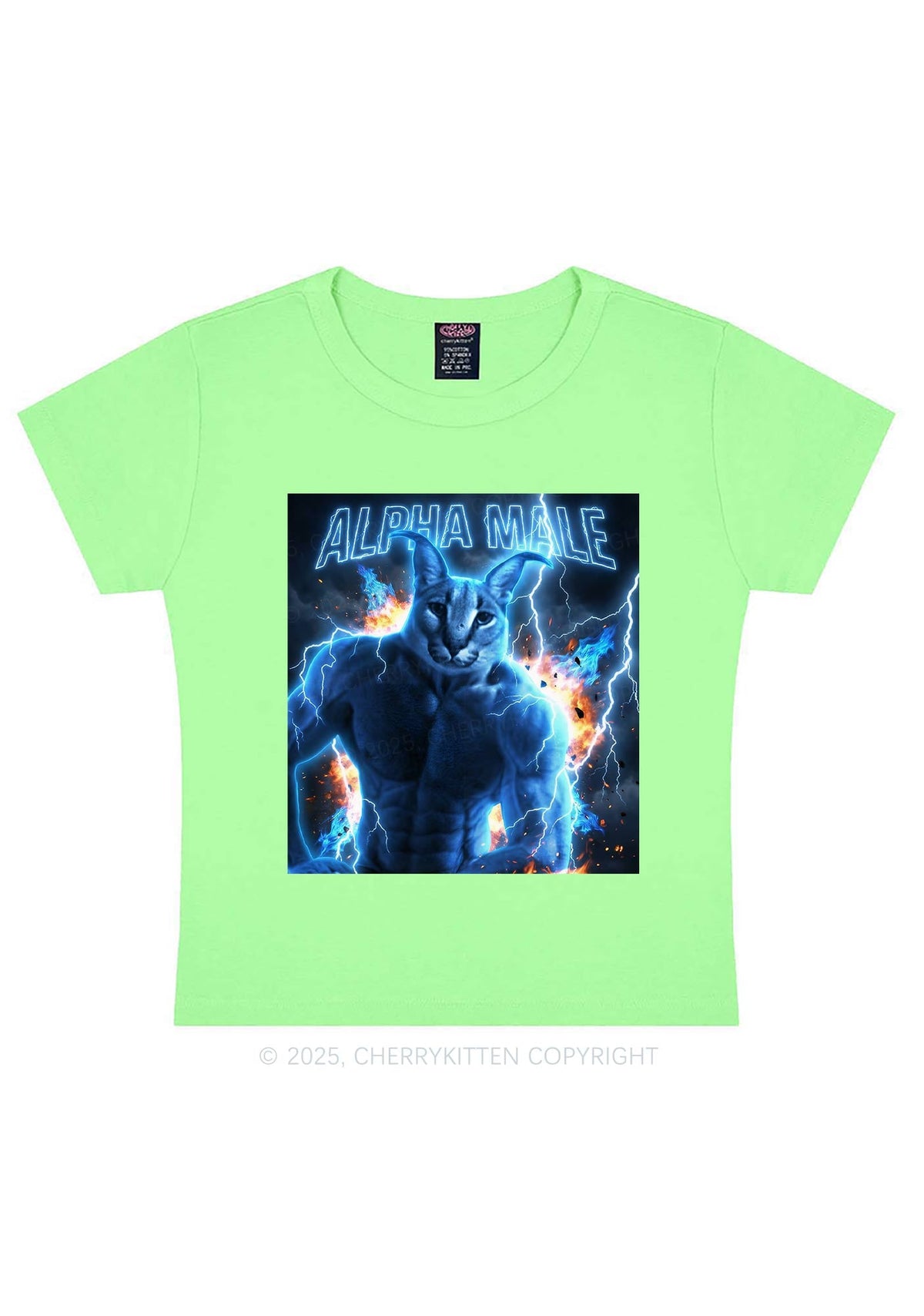 Alpha Male Floppa Y2K Baby Tee Cherrykitten