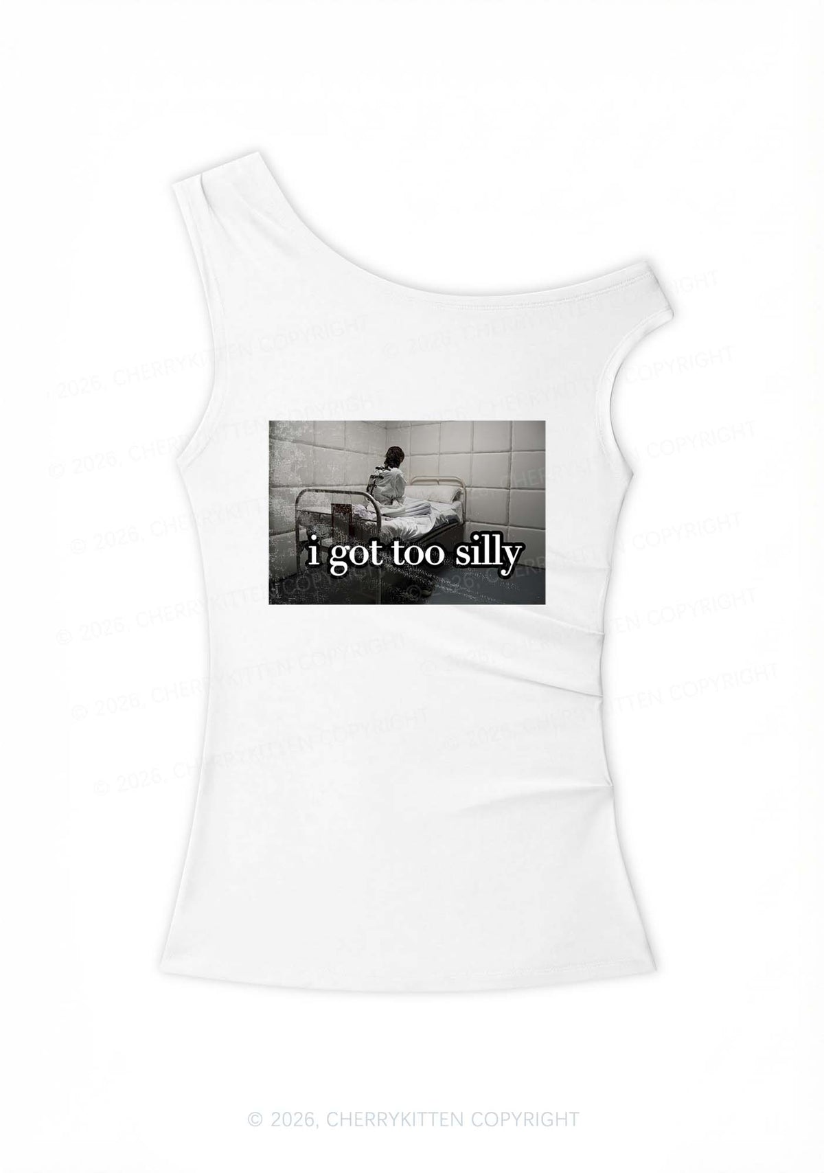 I Got Too Silly Y2K Off Shoulder Tank Top Cherrykitten