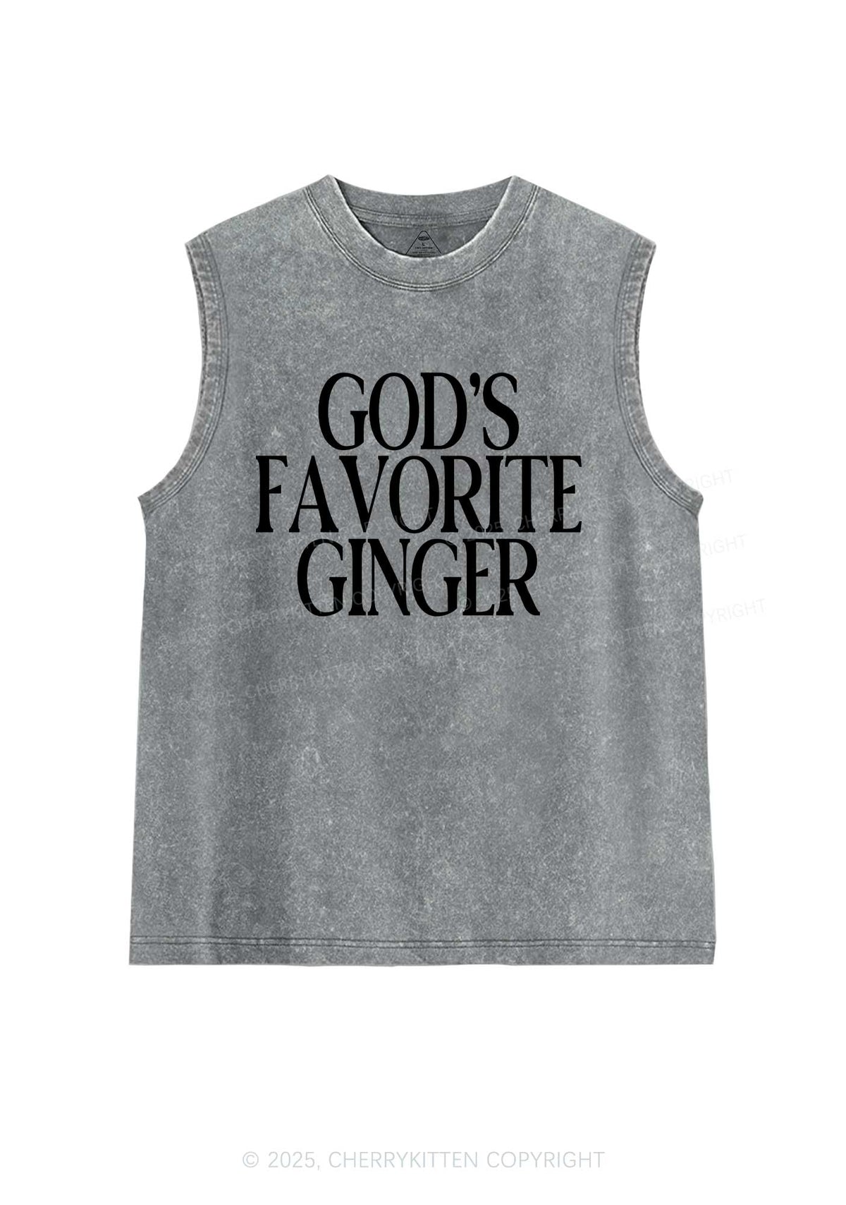 Gods Favorite Ginger Y2K Washed Muscle Tank Cherrykitten