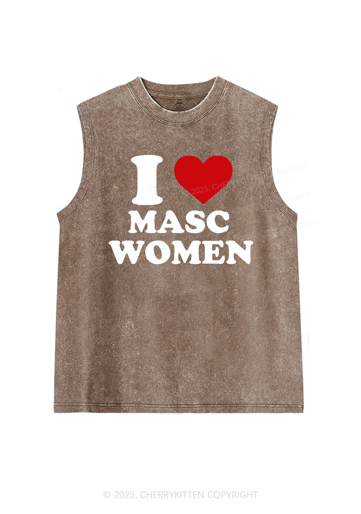 I Love Masc Women Pride Y2K Washed Muscle Tank Cherrykitten