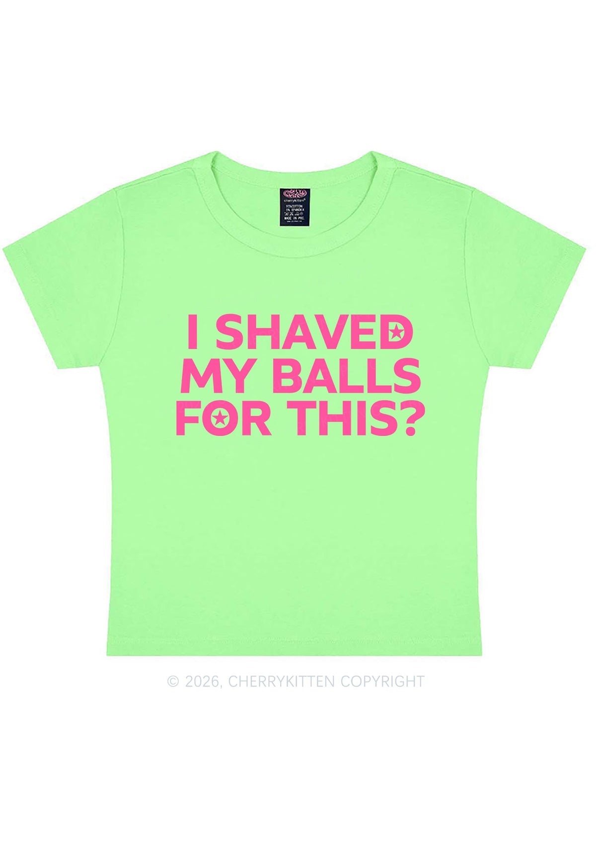 Shaved My Balls For This Y2K Baby Tee Cherrykitten
