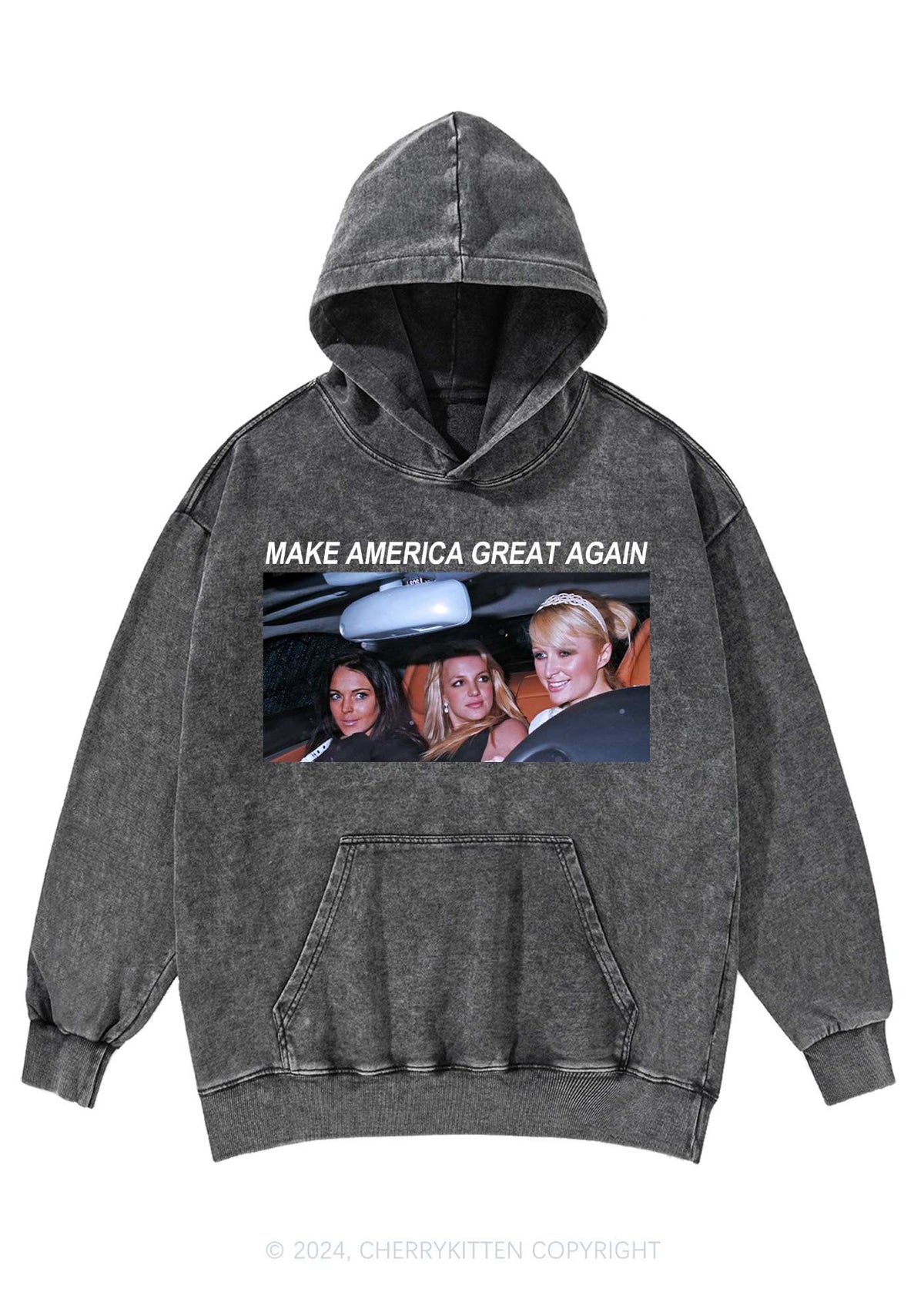 Make America Great Y2K Washed Hoodie Cherrykitten
