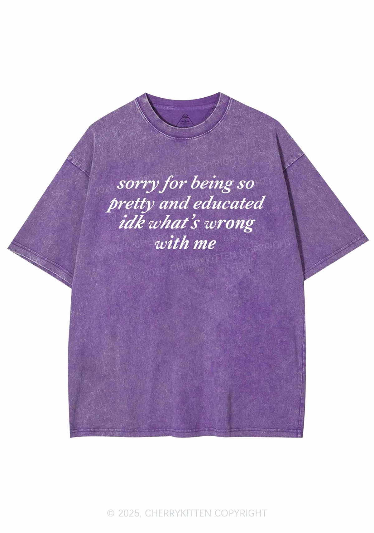 Sorry For Being So Pretty Y2K Shirts Washed Tee Cherrykitten