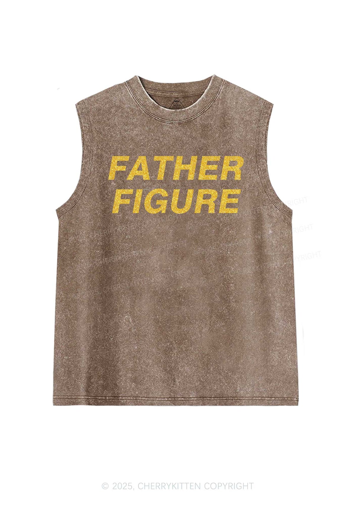 Glitter Father Figure Y2K Washed Muscle Tank Cherrykitten
