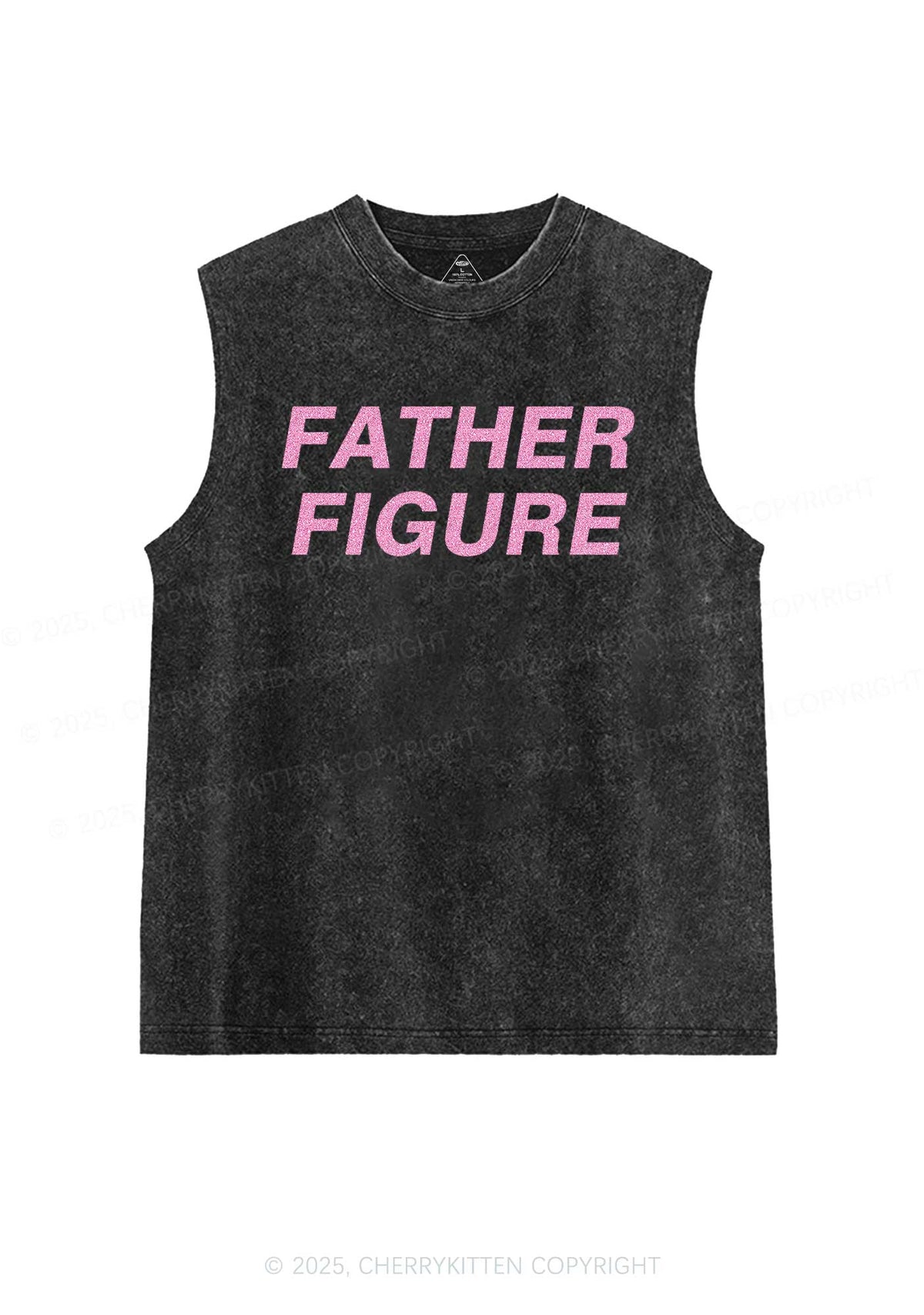 Glitter Father Figure Y2K Washed Muscle Tank Cherrykitten