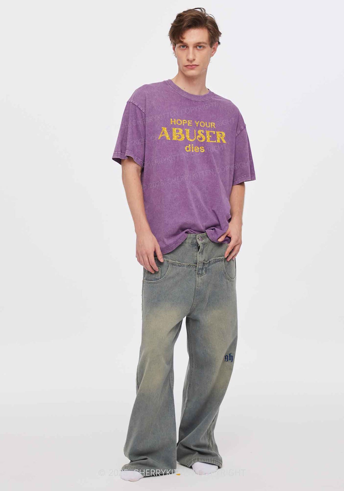 Glitter Abuser Dies Y2K Shirts Washed Tee Cherrykitten