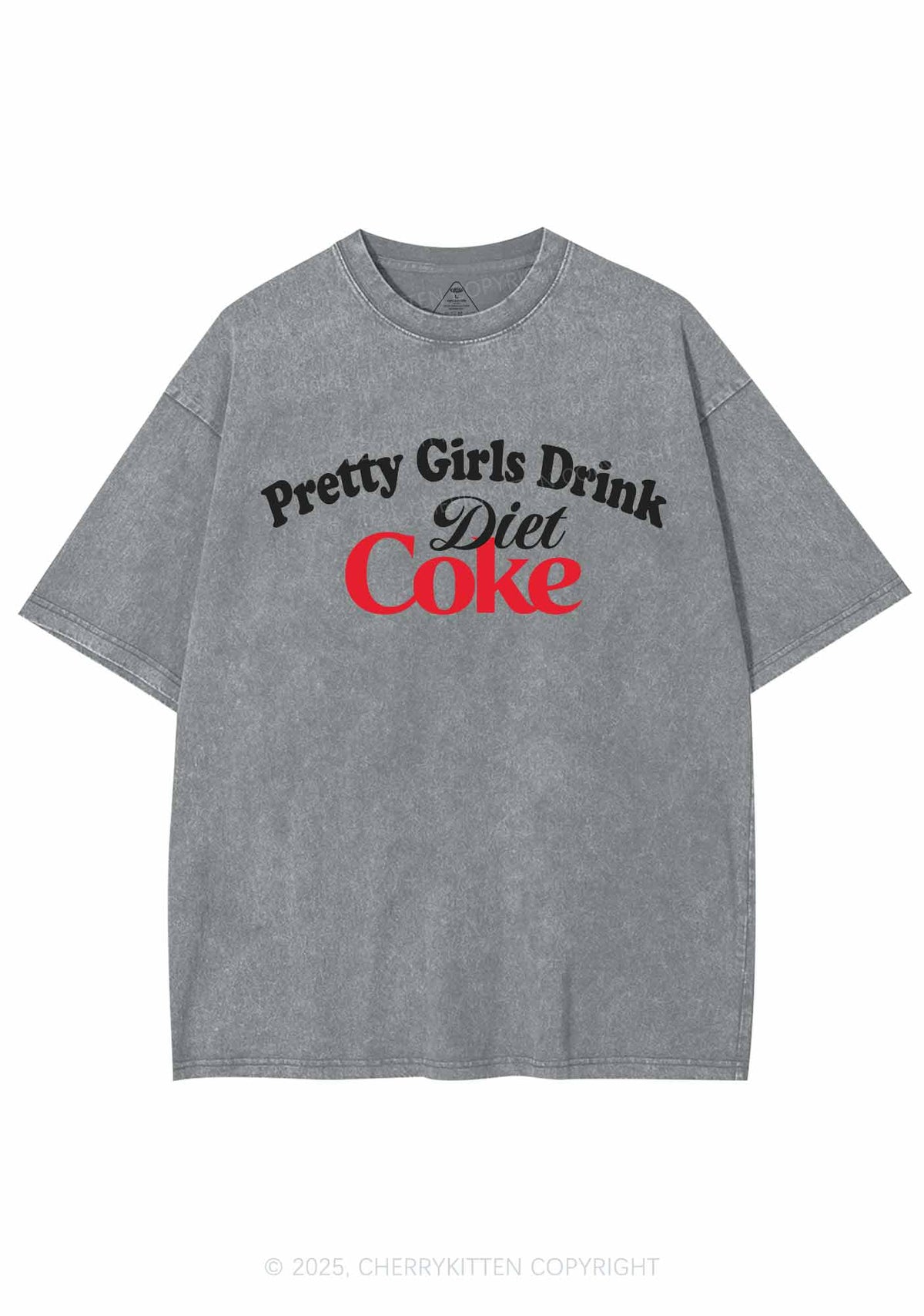 Pretty Girls Drink Diet Cola Y2K Washed Tee Cherrykitten