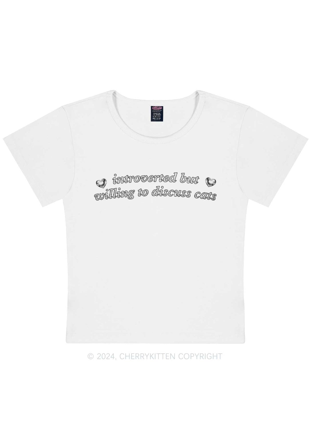 Willing To Discuss Cats Y2K Baby Tee Cherrykitten