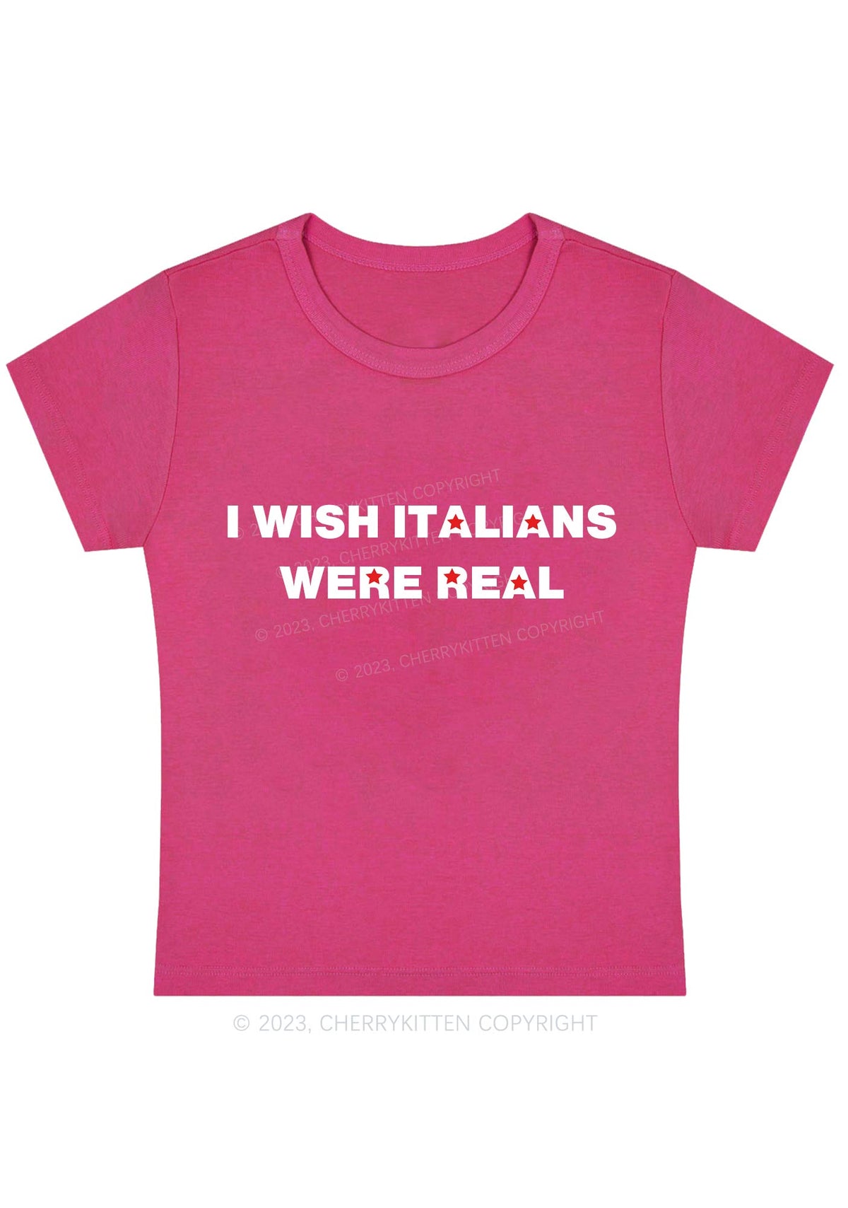 I Wish Italians Were Real Y2K Baby Tee Cherrykitten