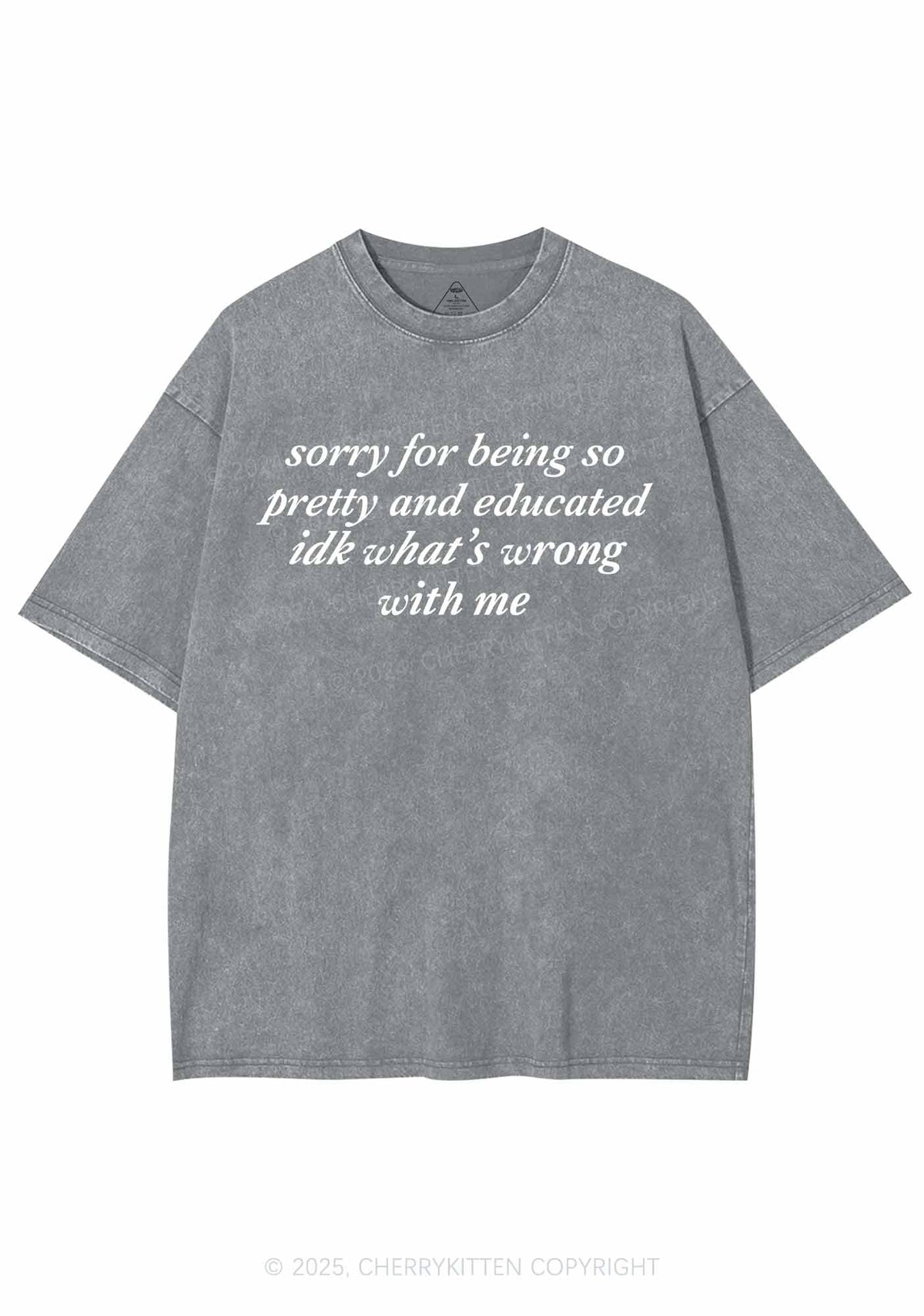 Sorry For Being So Pretty Y2K Shirts Washed Tee Cherrykitten