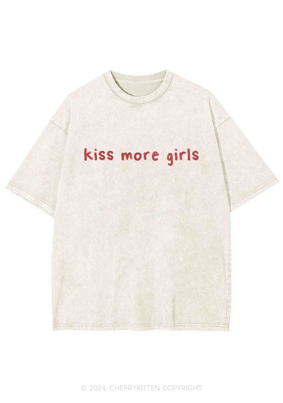 Kiss More Girls Y2K Washed Tee Cherrykitten