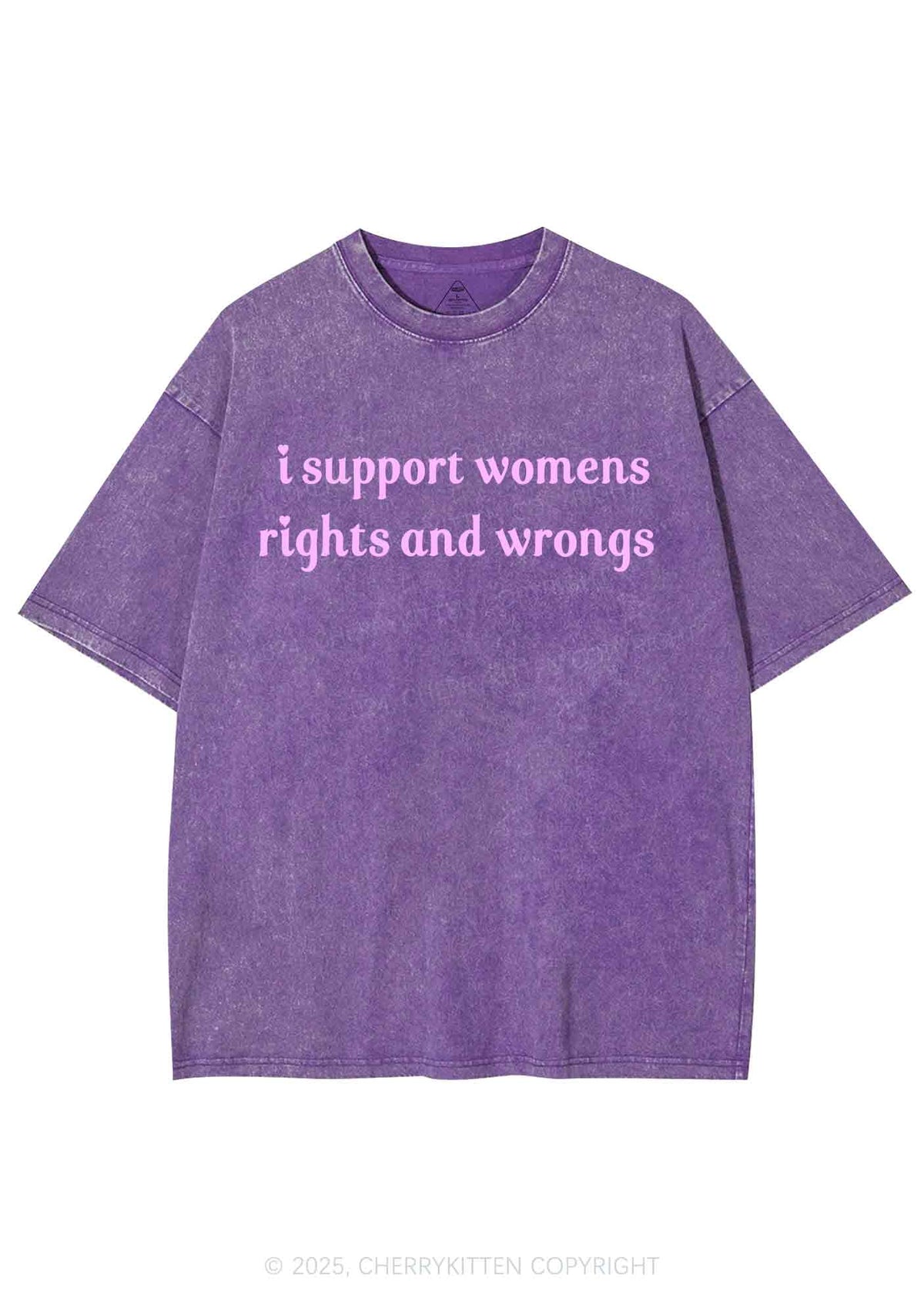 I Support Women Y2K Washed Tee Cherrykitten