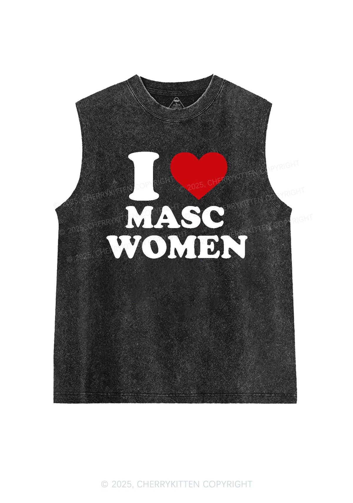 I Love Masc Women Pride Y2K Washed Muscle Tank Cherrykitten
