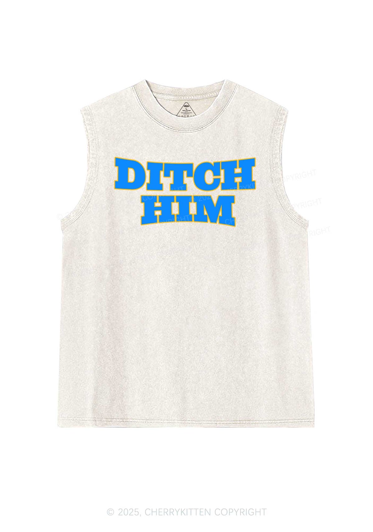 Ditch Him Pride Y2K Washed Muscle Tank Cherrykitten