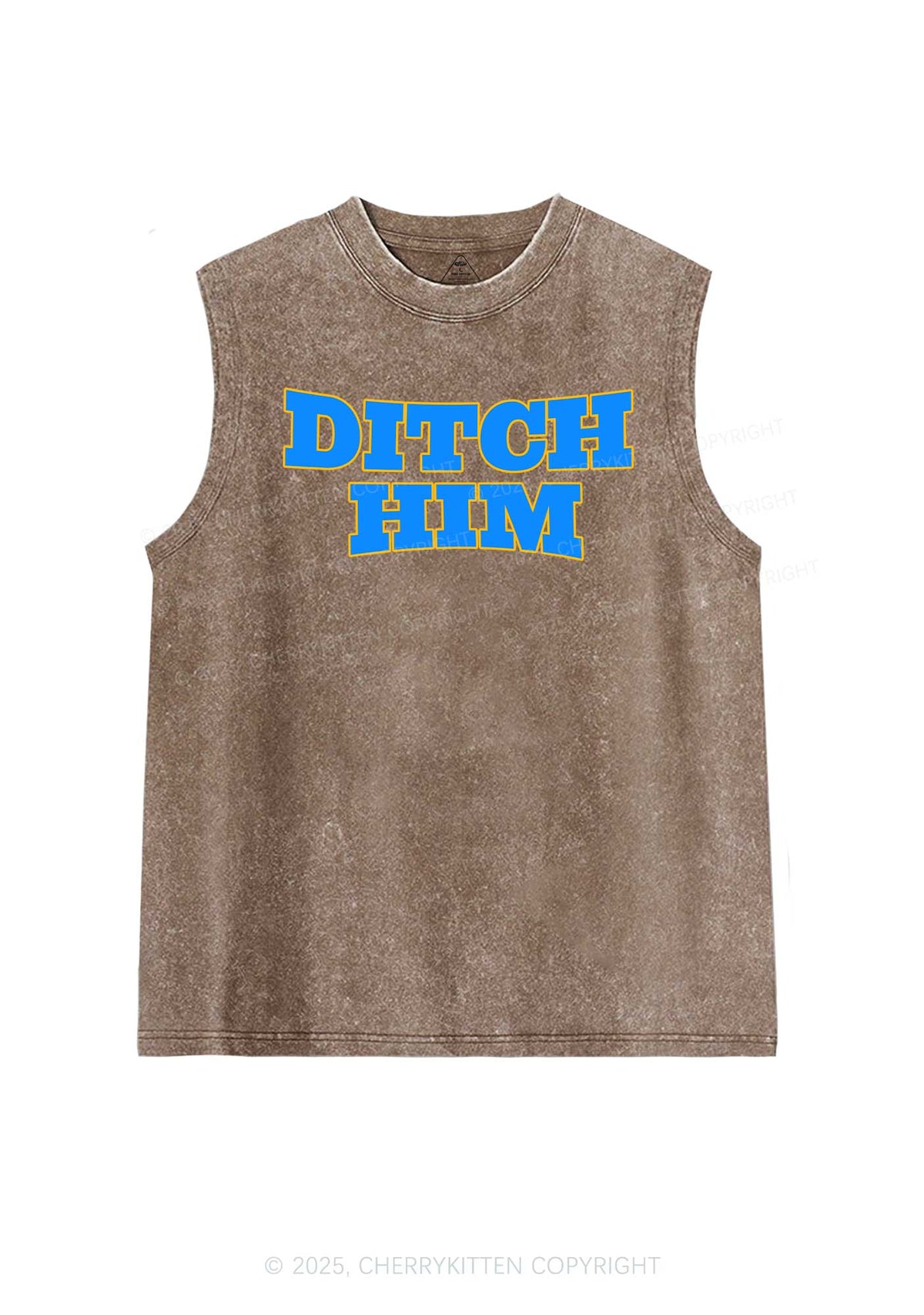 Ditch Him Pride Y2K Washed Muscle Tank Cherrykitten