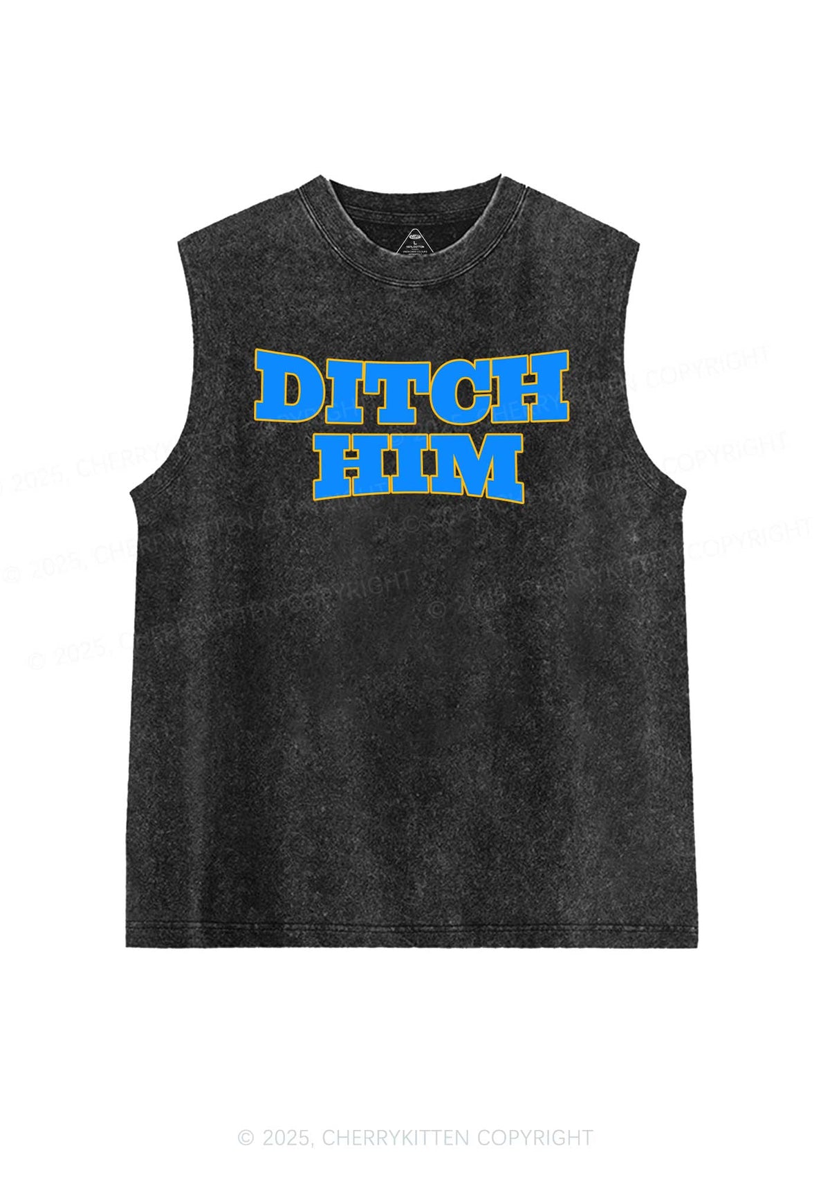 Ditch Him Pride Y2K Washed Muscle Tank Cherrykitten