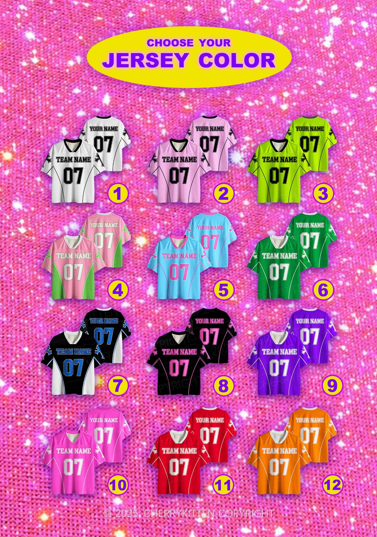 Custom Team Name Y2K Sport Jersey Shirts Cherrykitten