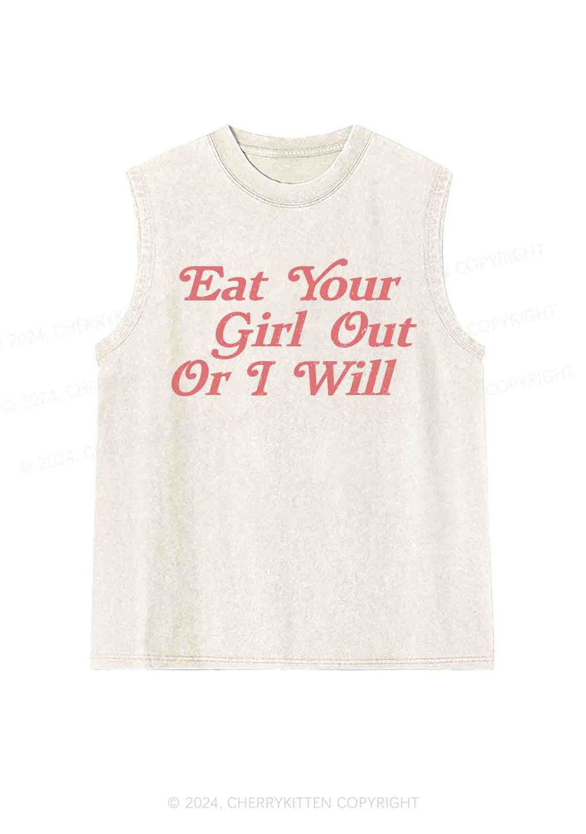Eat Your Girl Out Y2K Washed Tank Cherrykitten