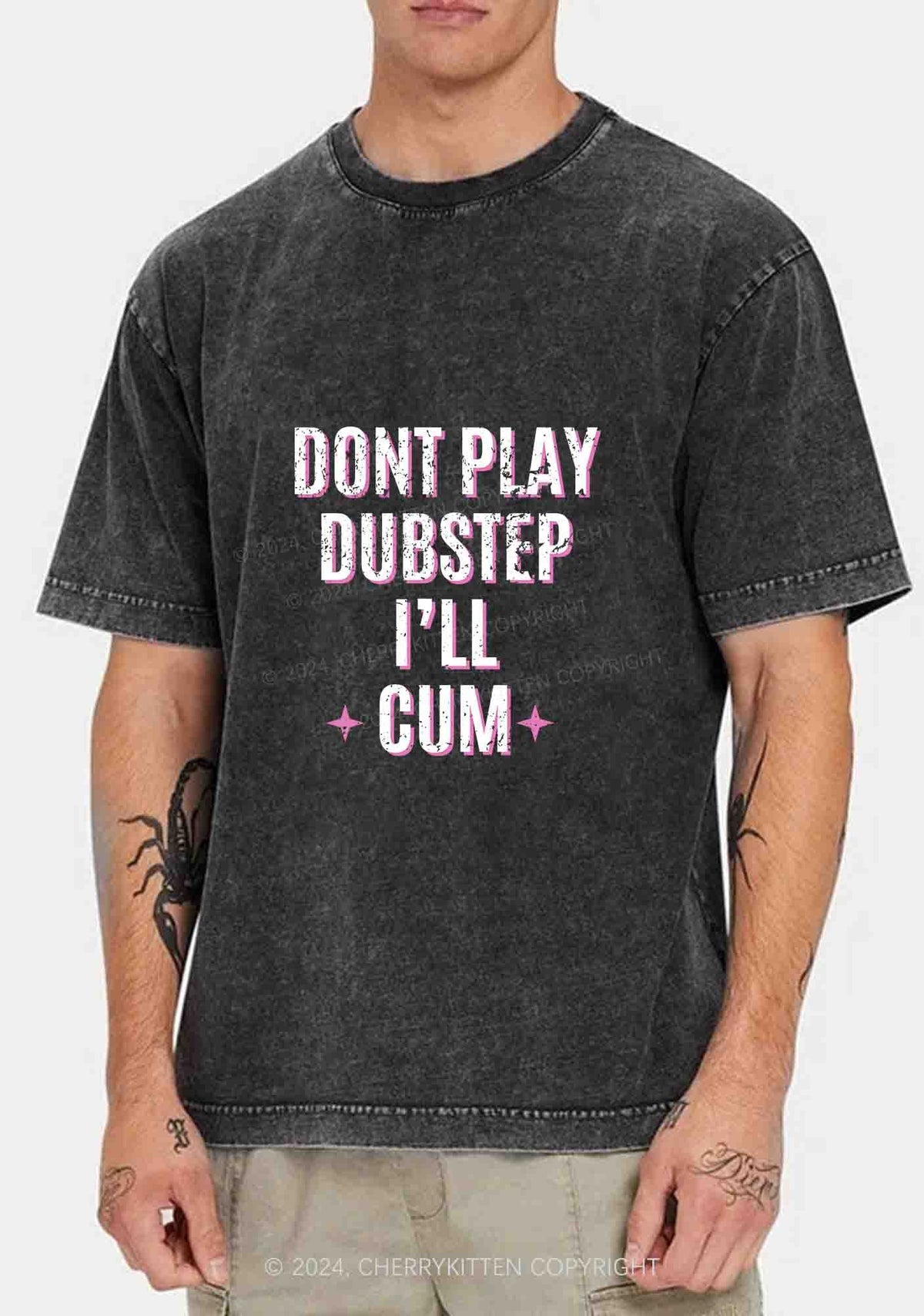 Dont Play Dubstep Y2K Washed Tee Cherrykitten