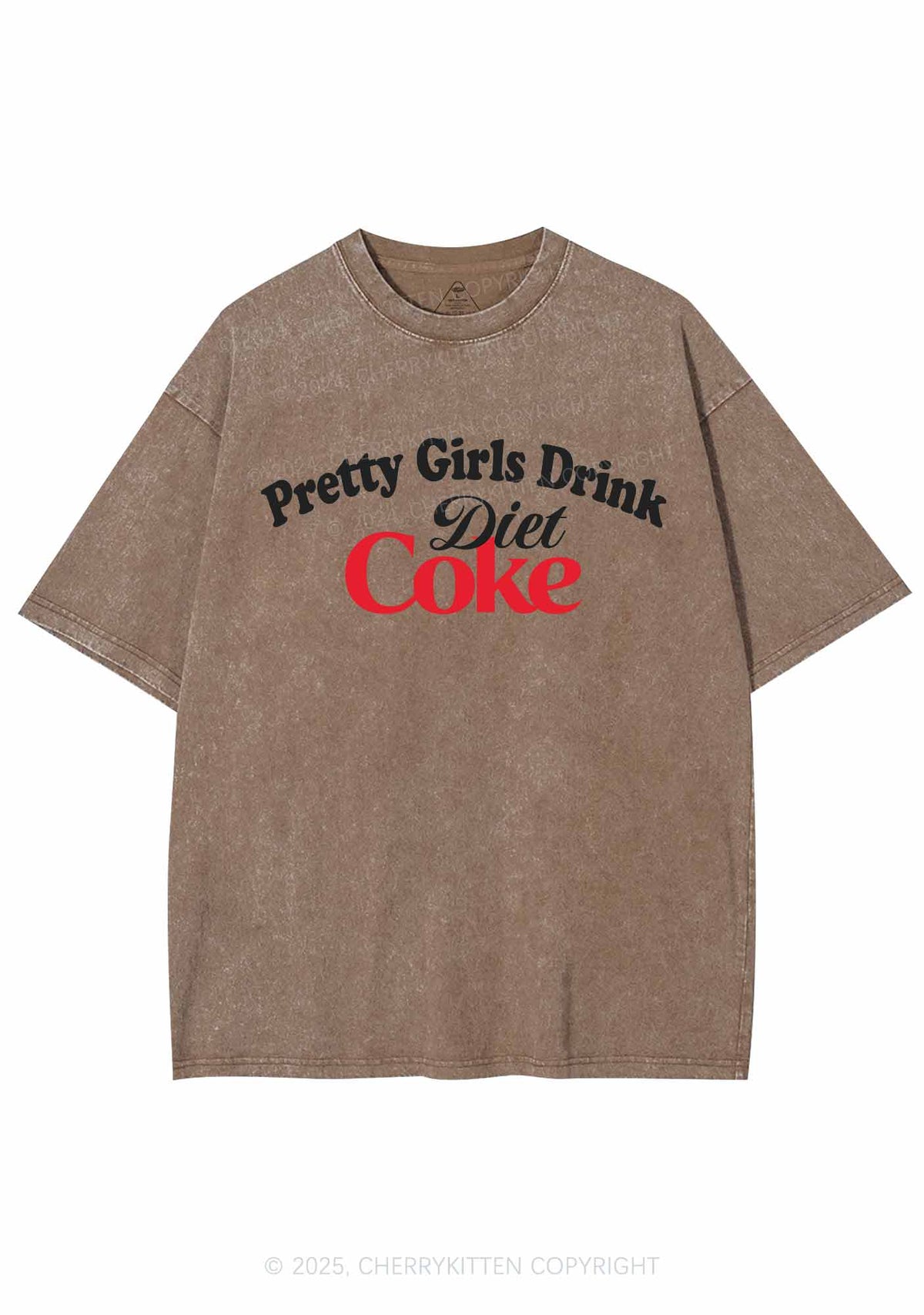 Pretty Girls Drink Diet Cola Y2K Washed Tee Cherrykitten