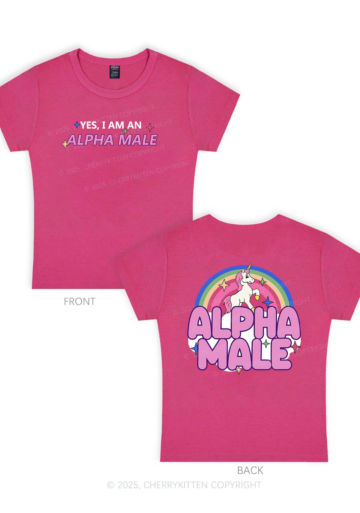 Alpha Male Two Sides Pride Y2K Baby Tee Cherrykitten