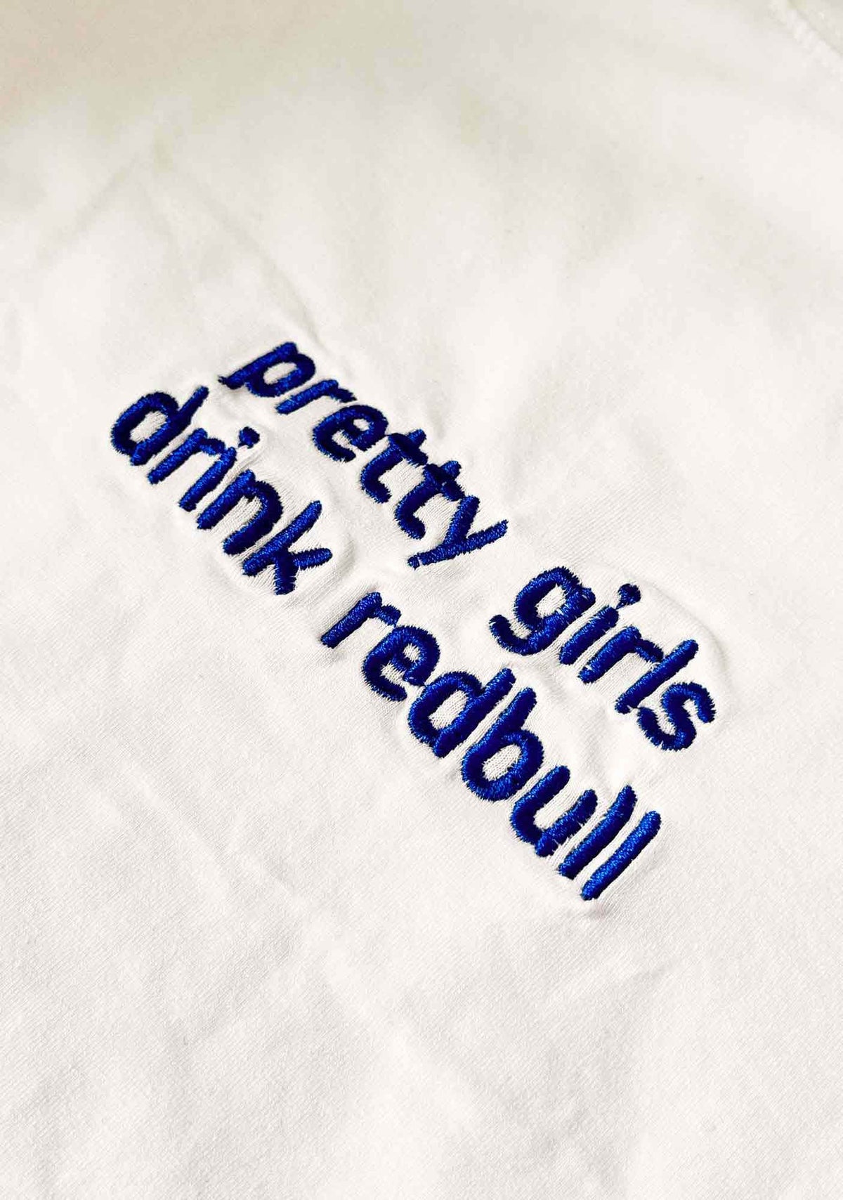 Embroidered Pretty Girls Drink Red Y2K Baby Tee Cherrykitten