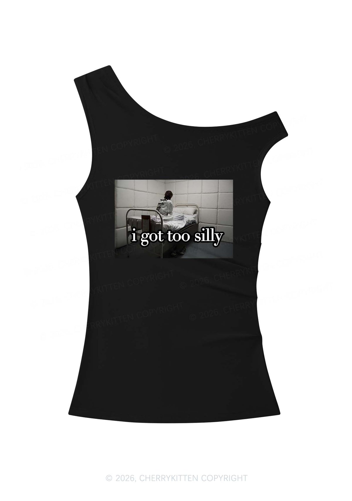 I Got Too Silly Y2K Off Shoulder Tank Top Cherrykitten