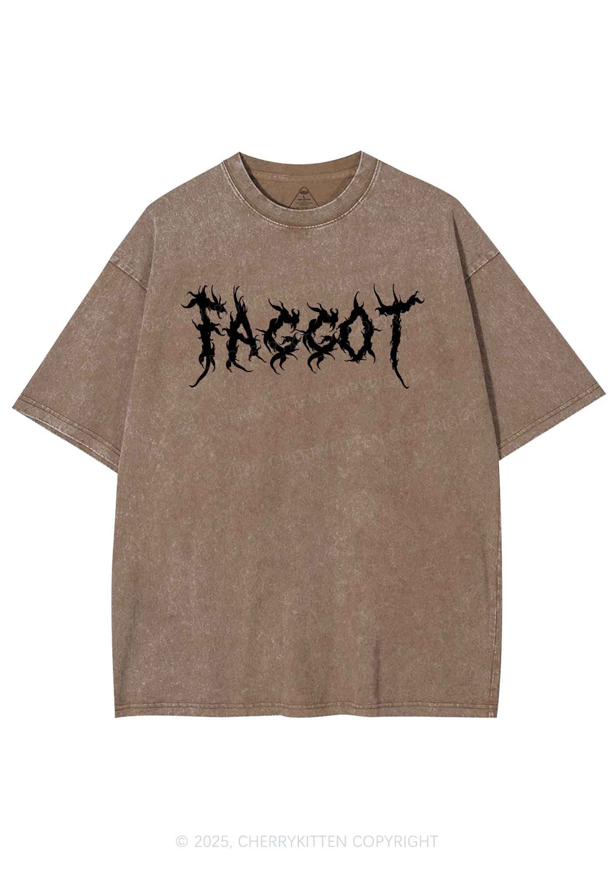 Punk Faggot Pride Y2K Shirts Washed Tee Cherrykitten