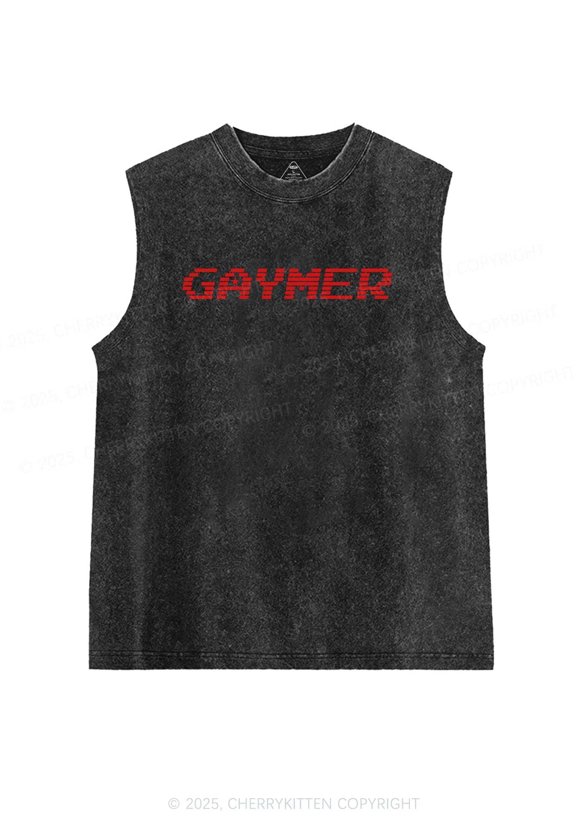 Gaymer Pride Y2K Washed Muscle Tank Cherrykitten