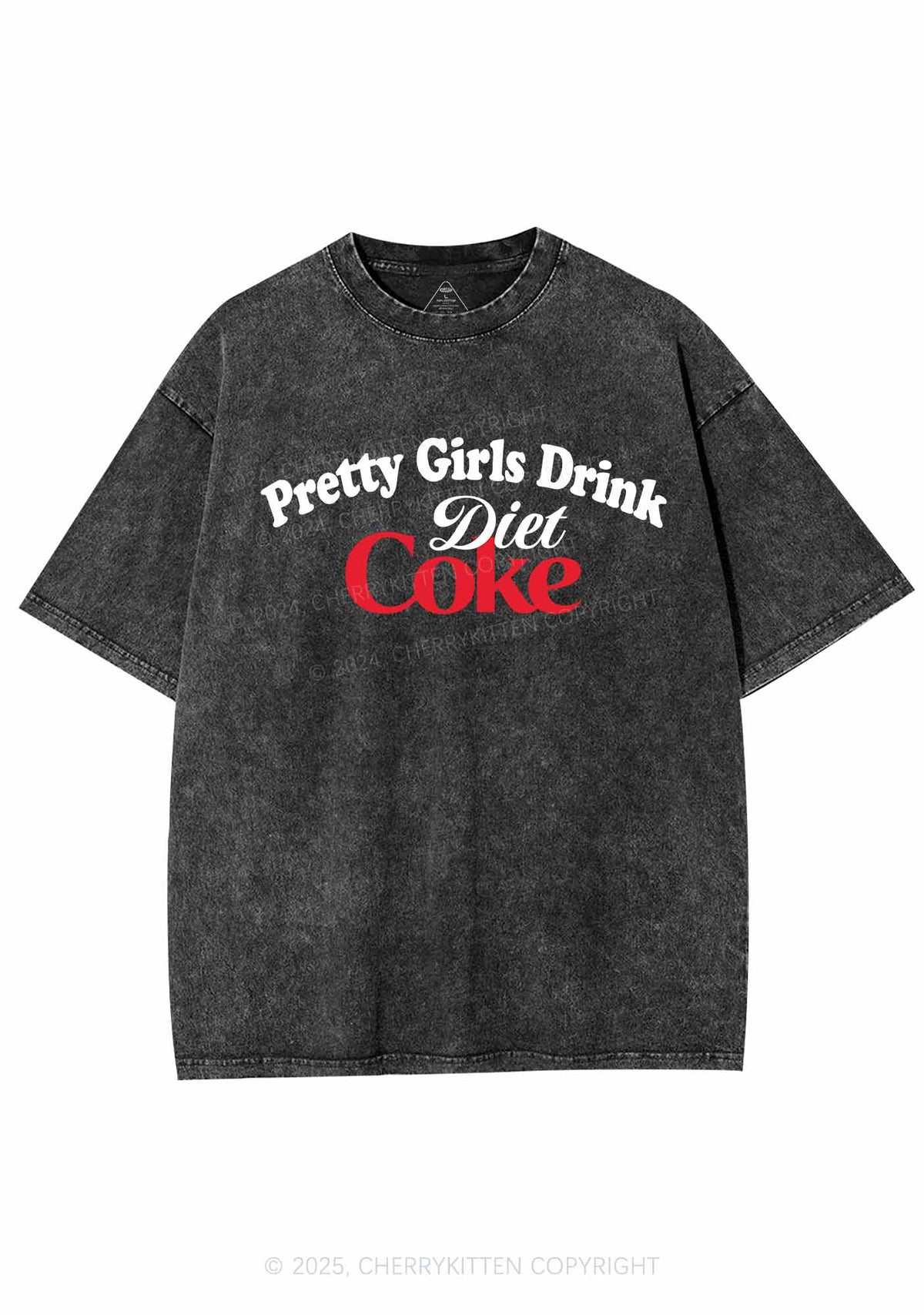 Pretty Girls Drink Diet Cola Y2K Washed Tee Cherrykitten