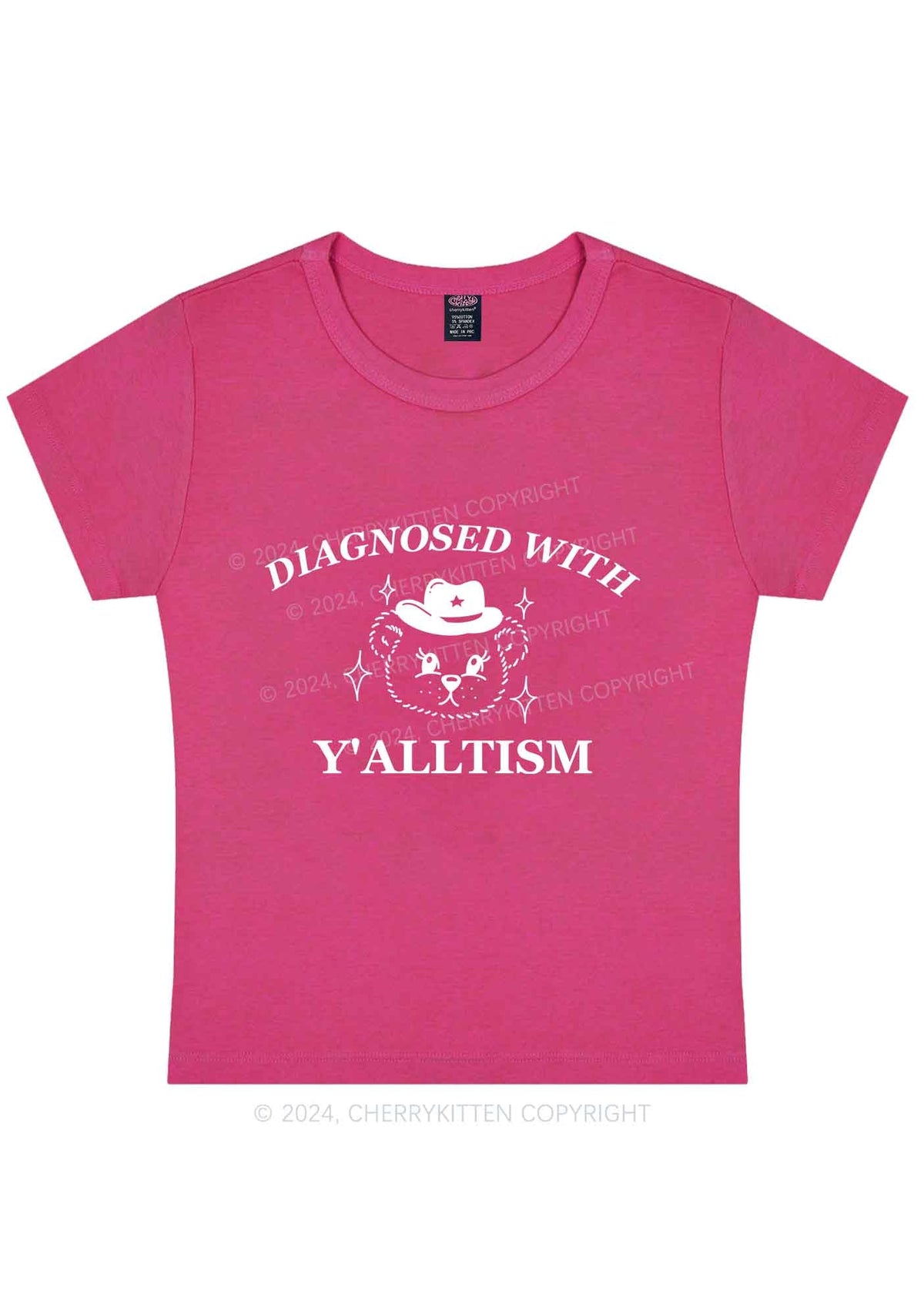 Curvy Diagnosed With Y'alltism Y2K Baby Tee Cherrykitten