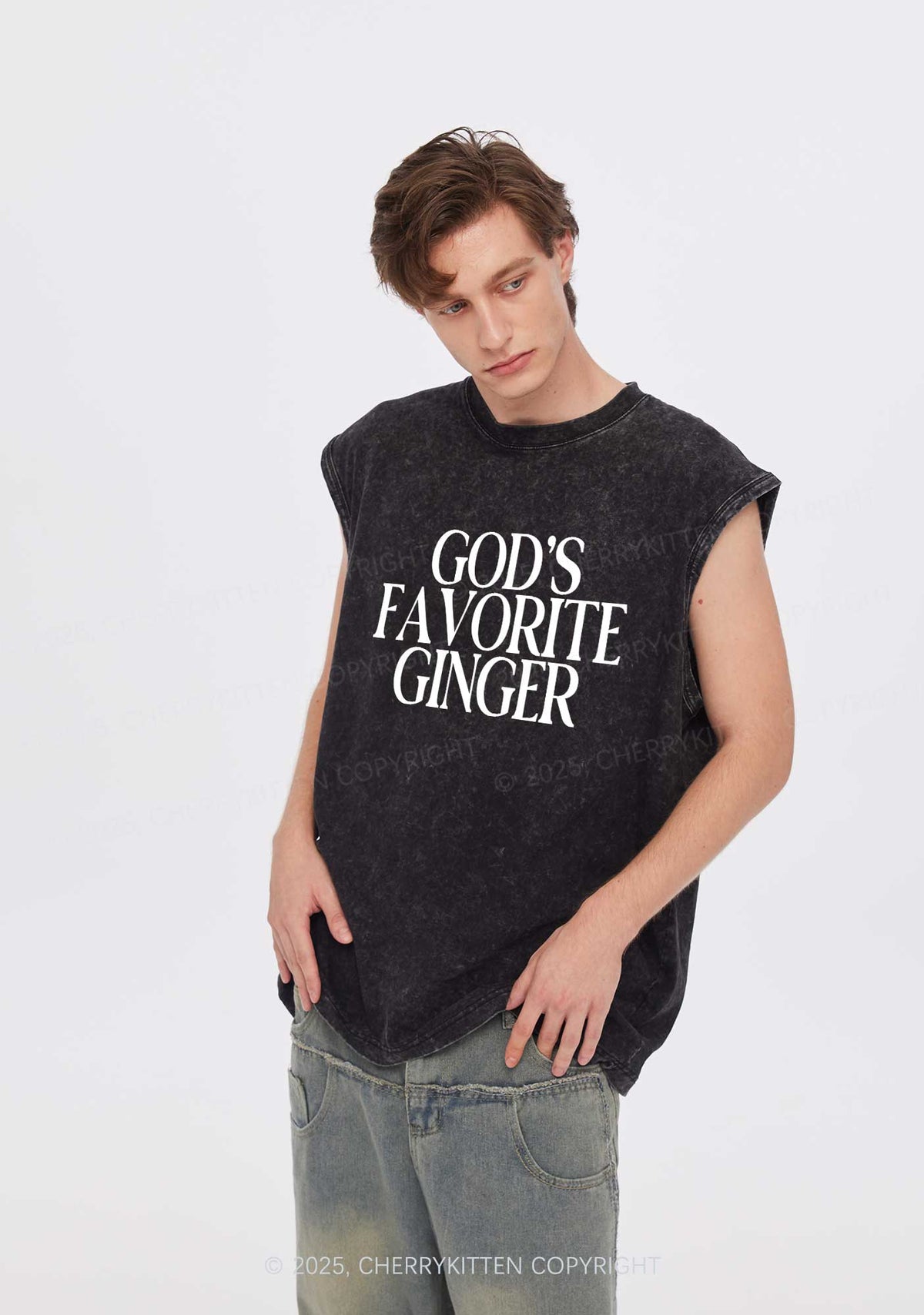 Gods Favorite Ginger Y2K Washed Muscle Tank Cherrykitten