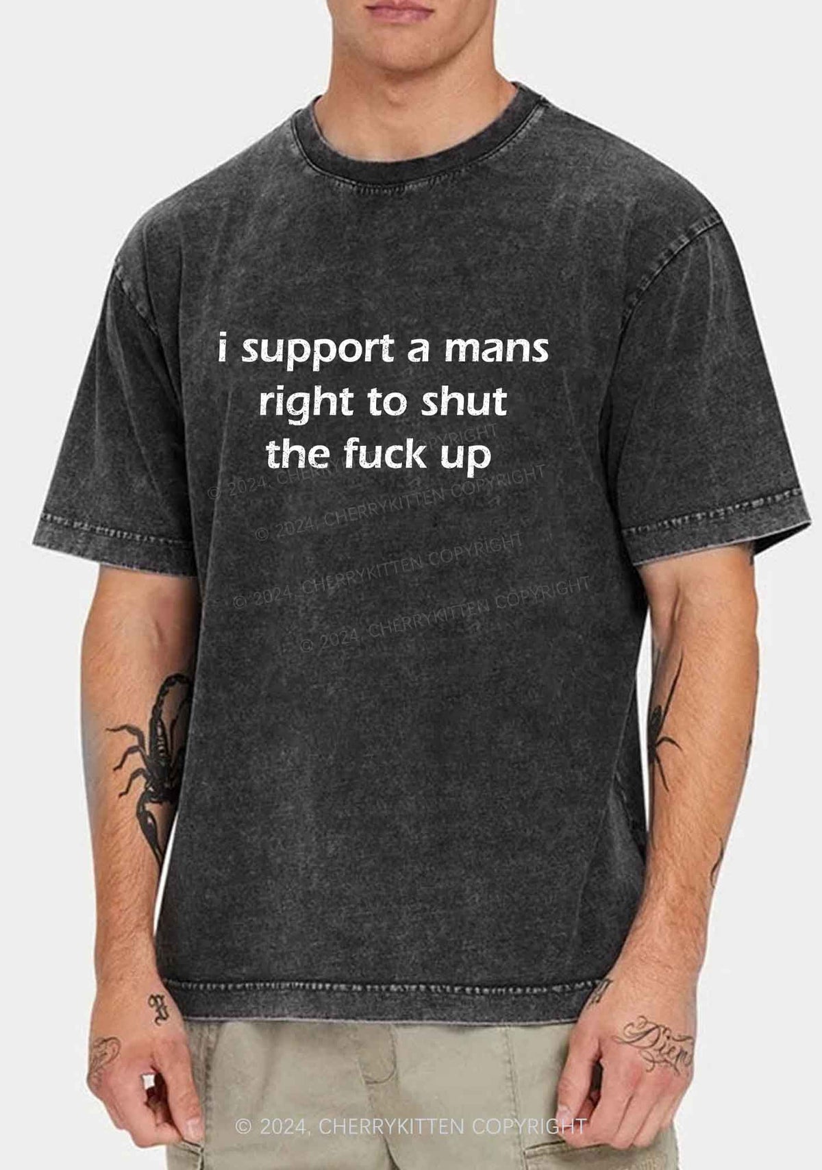 I Support A Mans Right Y2K Washed Tee Cherrykitten